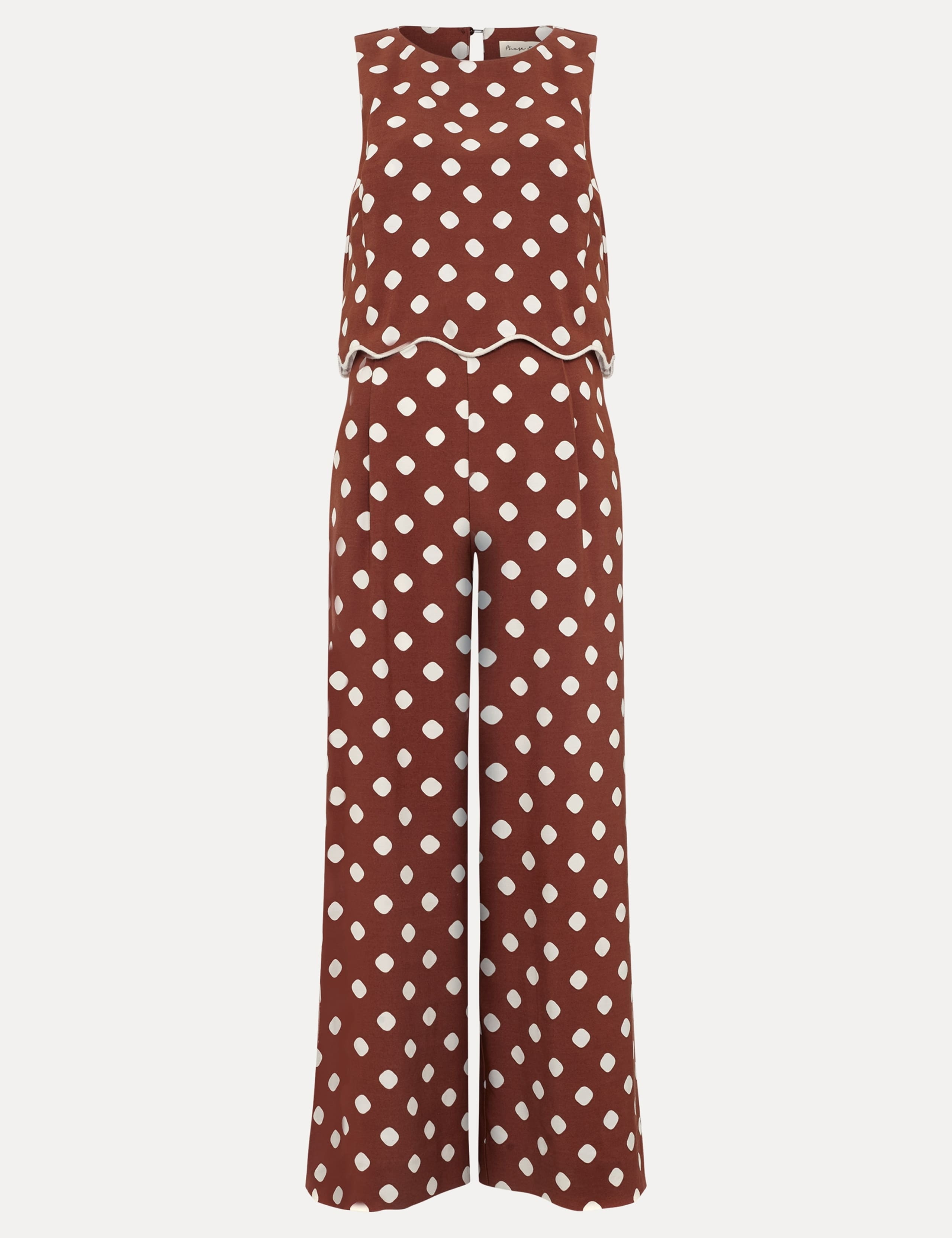 Polka Dot Cropped Jumpsuit 2 of 7