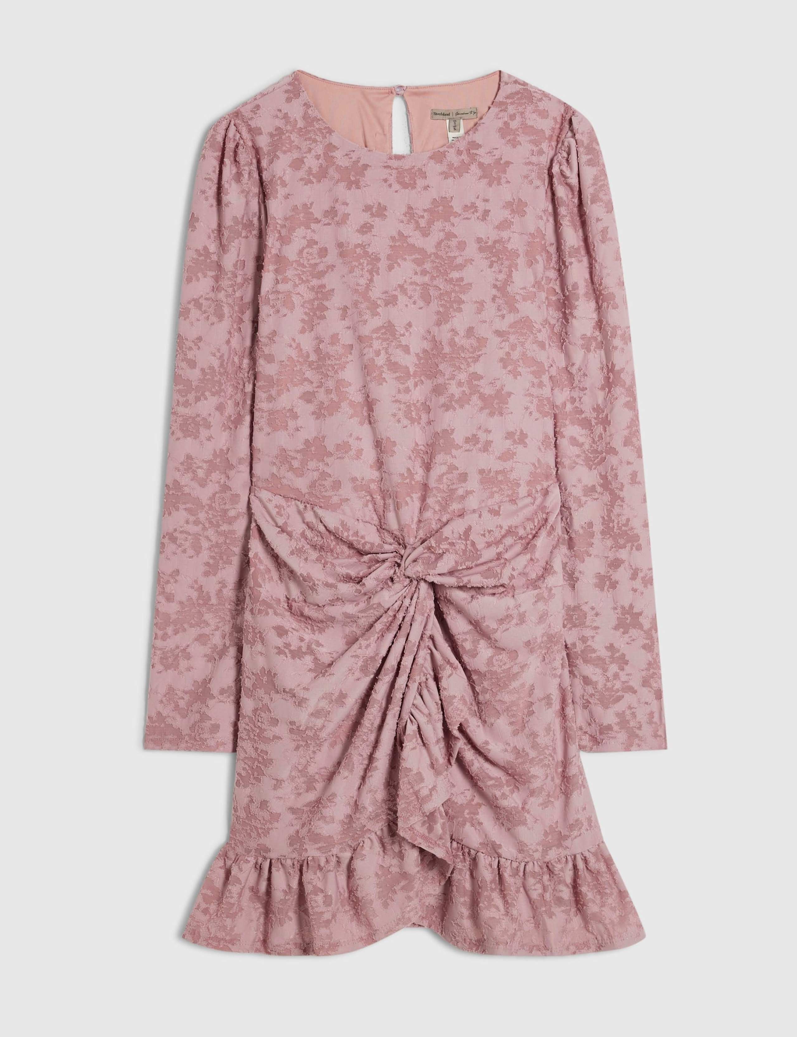 Floral Round Neck Twist Front Mini Skater Dress 6 of 6