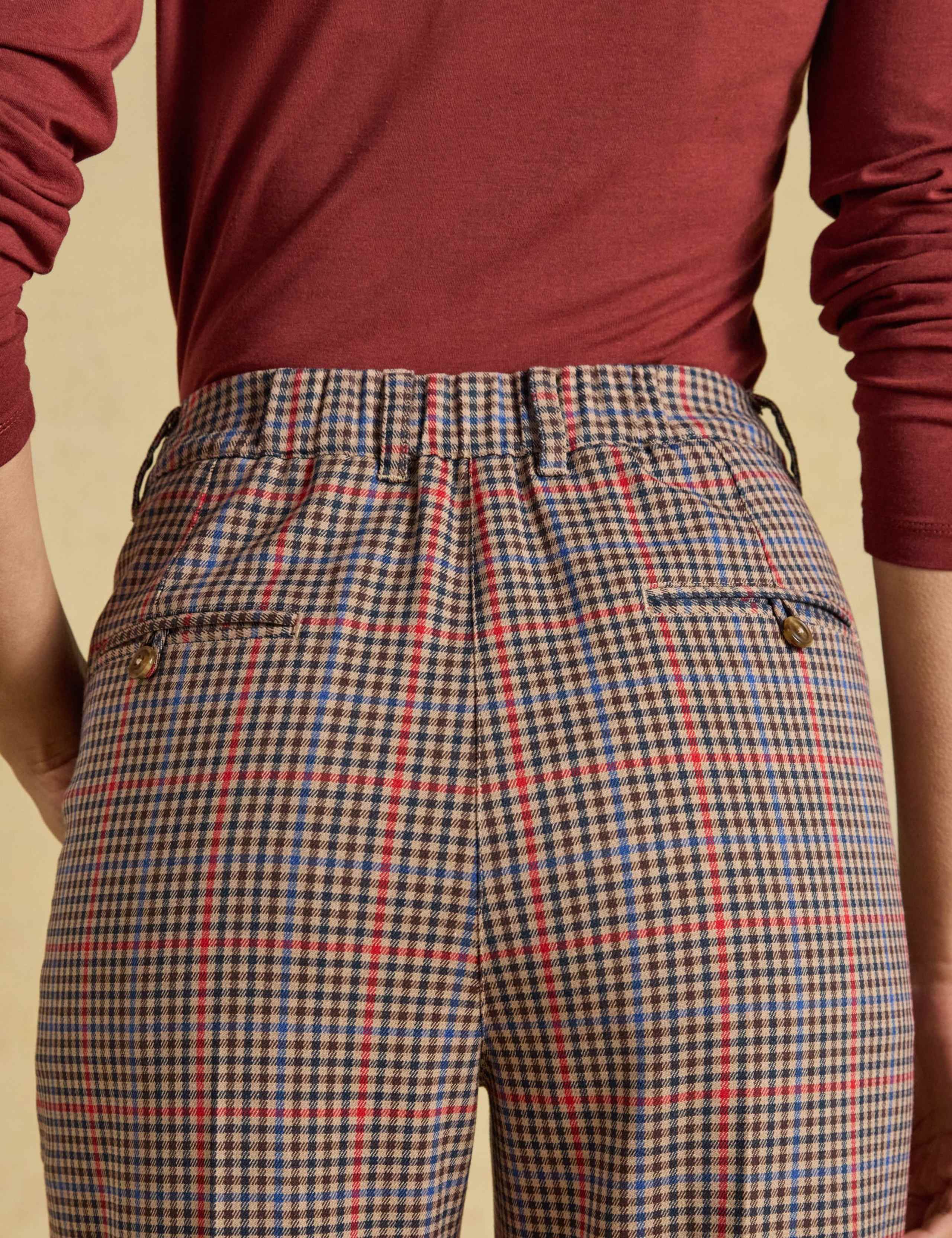 Houndstooth Pleat Front Tapered Trousers 2 of 7