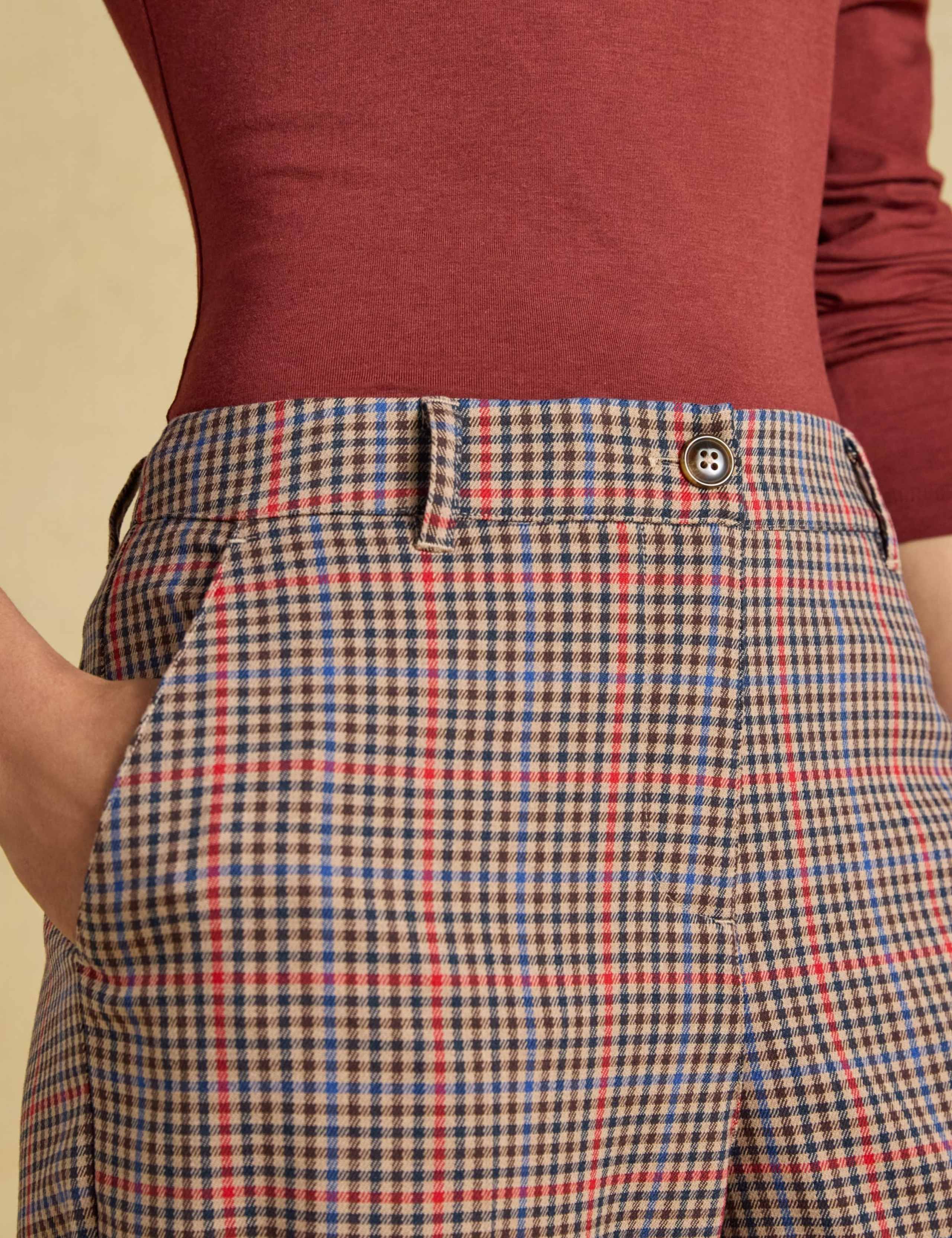Houndstooth Pleat Front Tapered Trousers 3 of 7