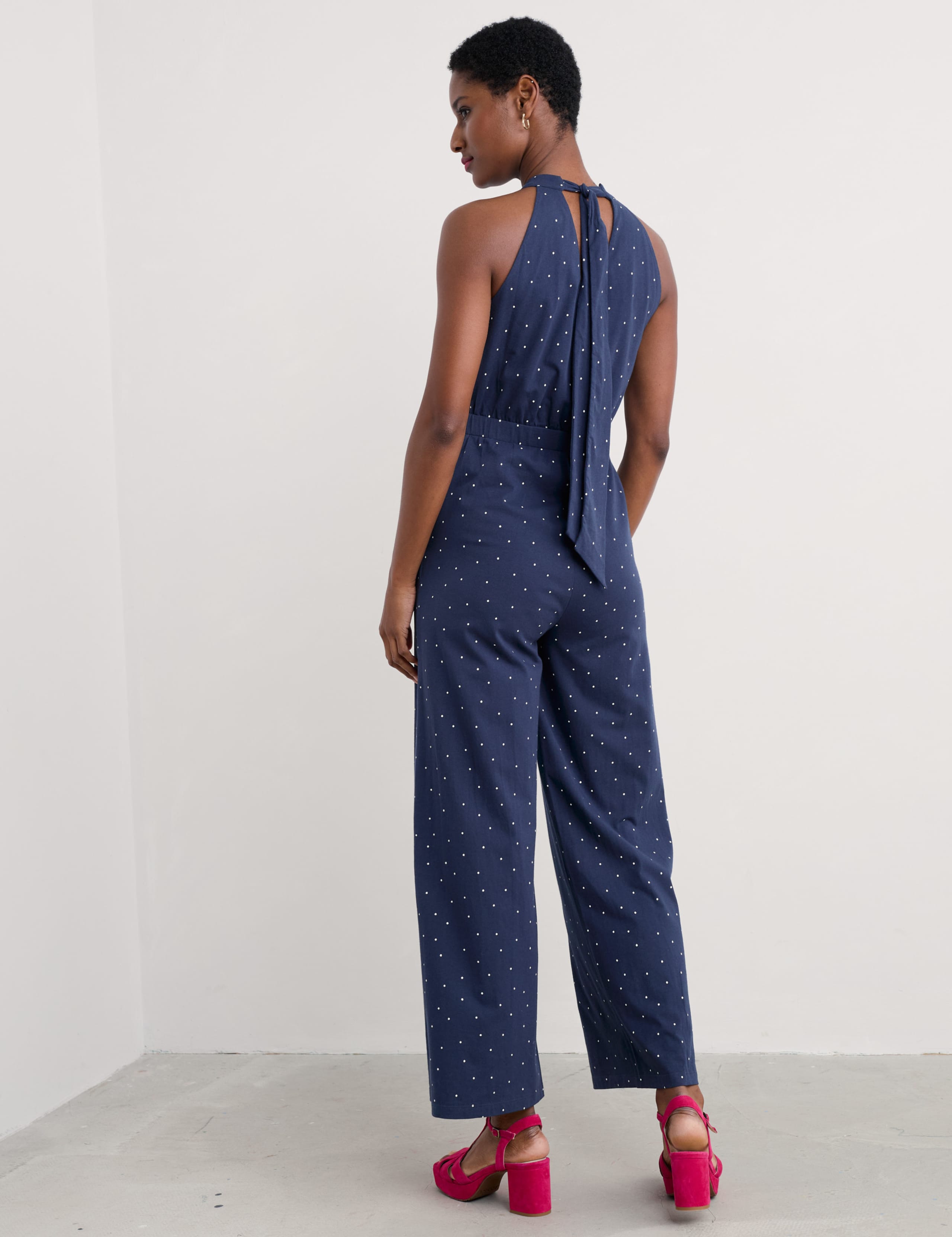 Cotton Rich Polka Dot Sleeveless Jumpsuit 3 of 4