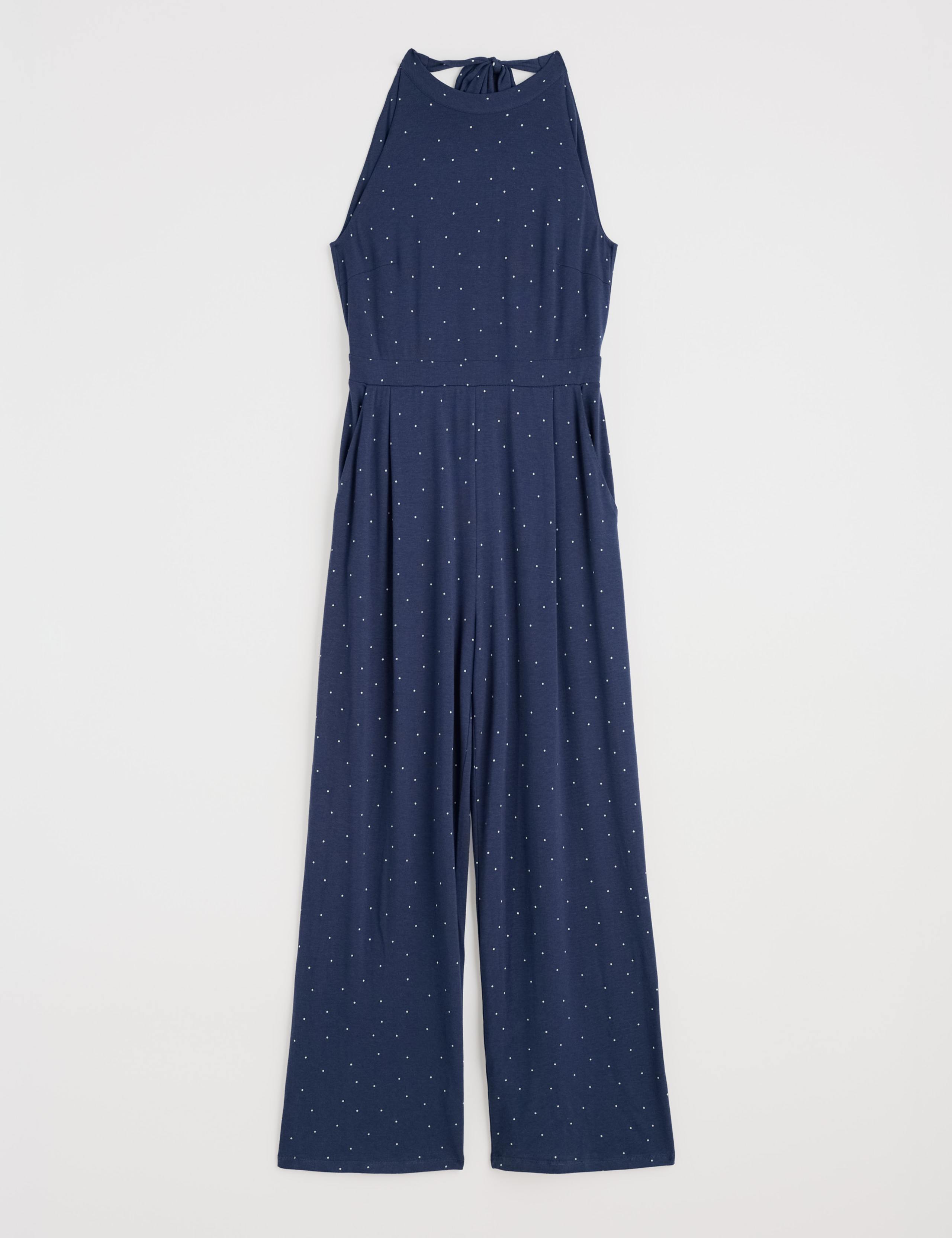 Cotton Rich Polka Dot Sleeveless Jumpsuit 2 of 4
