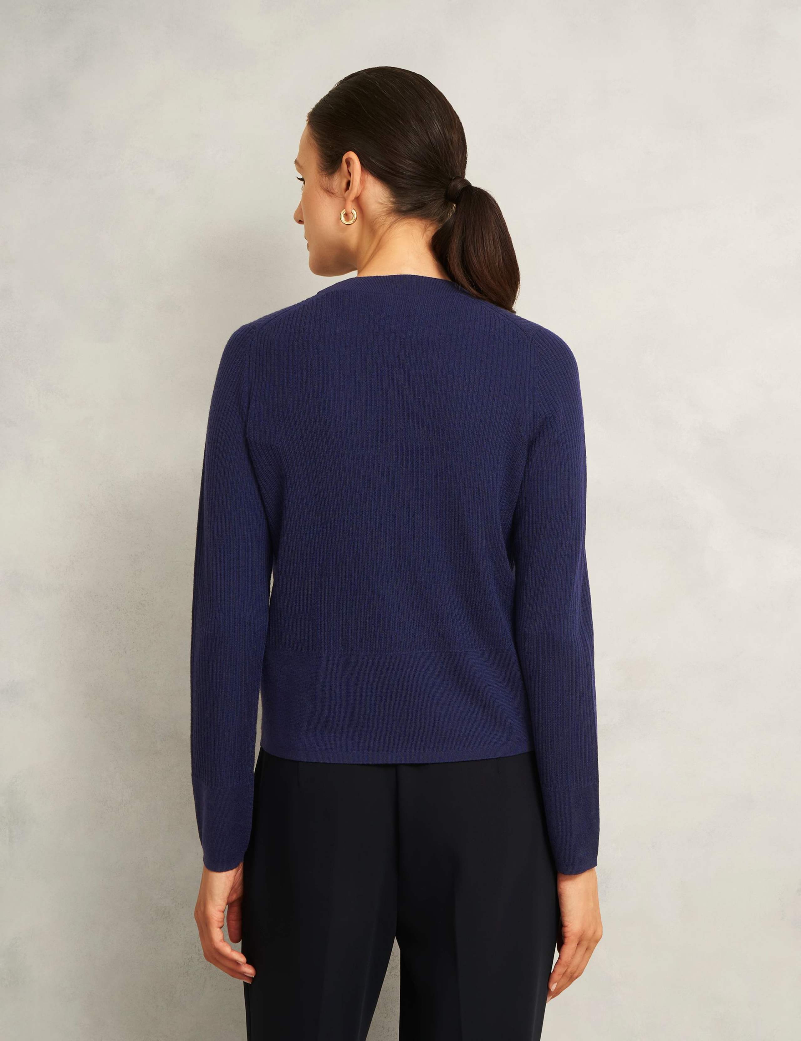 Pure Merino Wool Button Front Cardigan 4 of 6