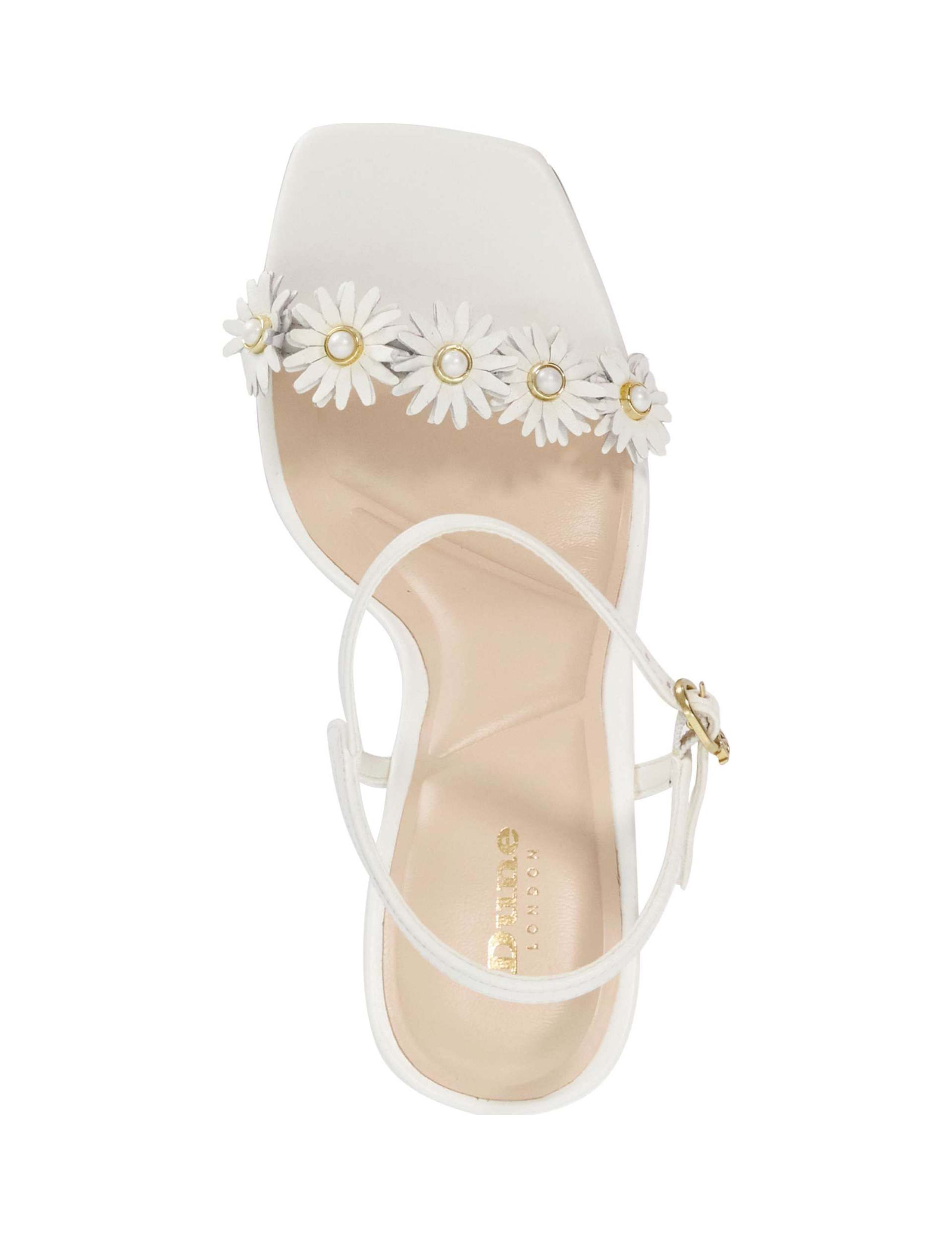 Leather Buckle Floral Strappy Wedge Sandals 2 of 6
