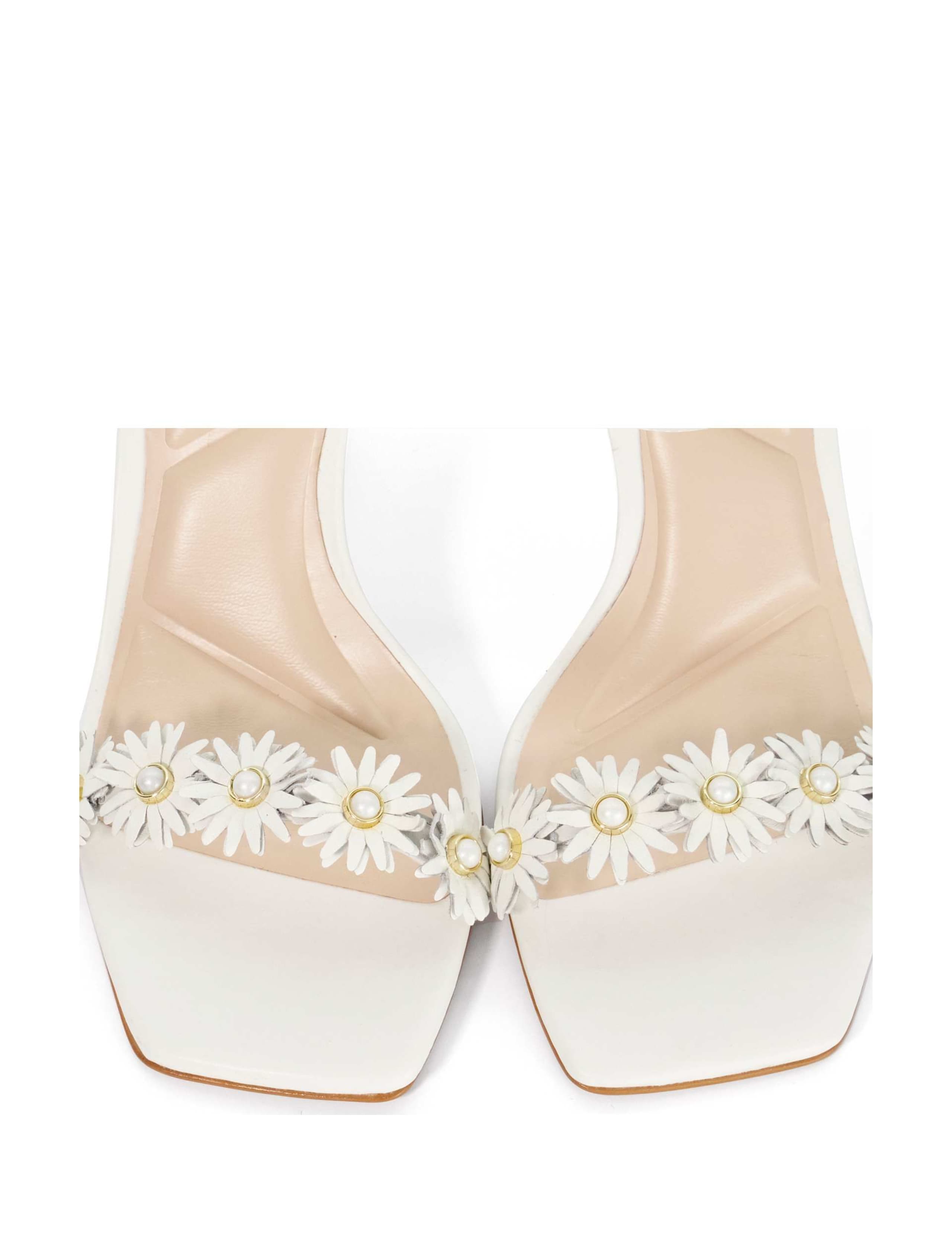 Leather Buckle Floral Strappy Wedge Sandals 6 of 6