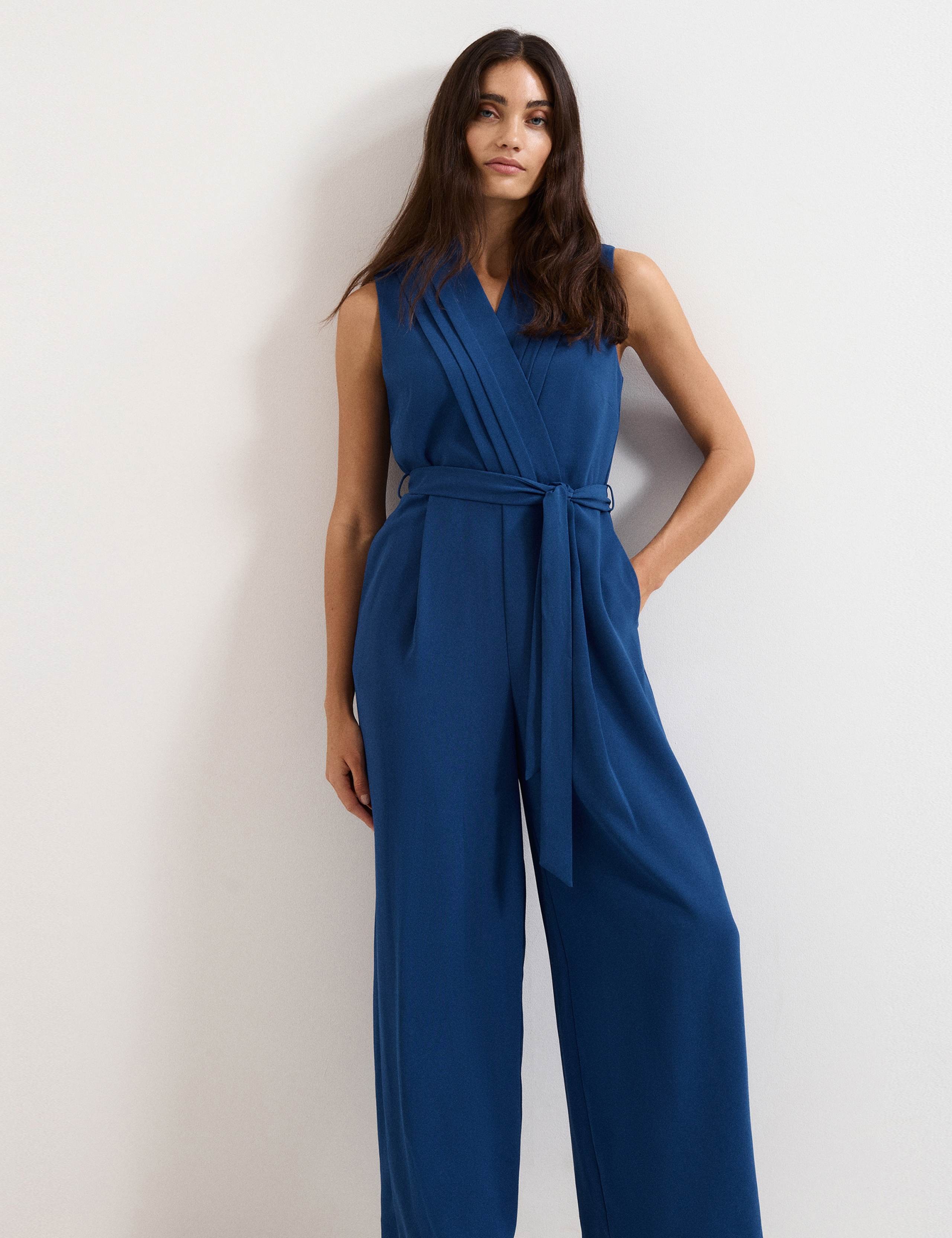 V-Neck Belted Sleeveless Jumpsuit 4 of 6