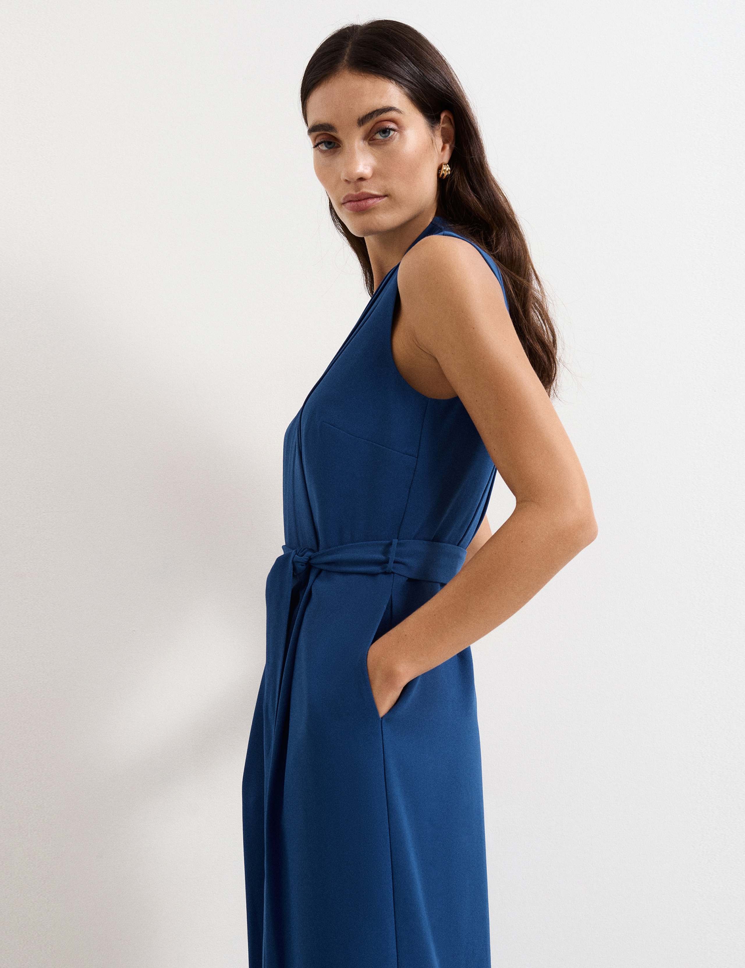 V-Neck Belted Sleeveless Jumpsuit 5 of 6