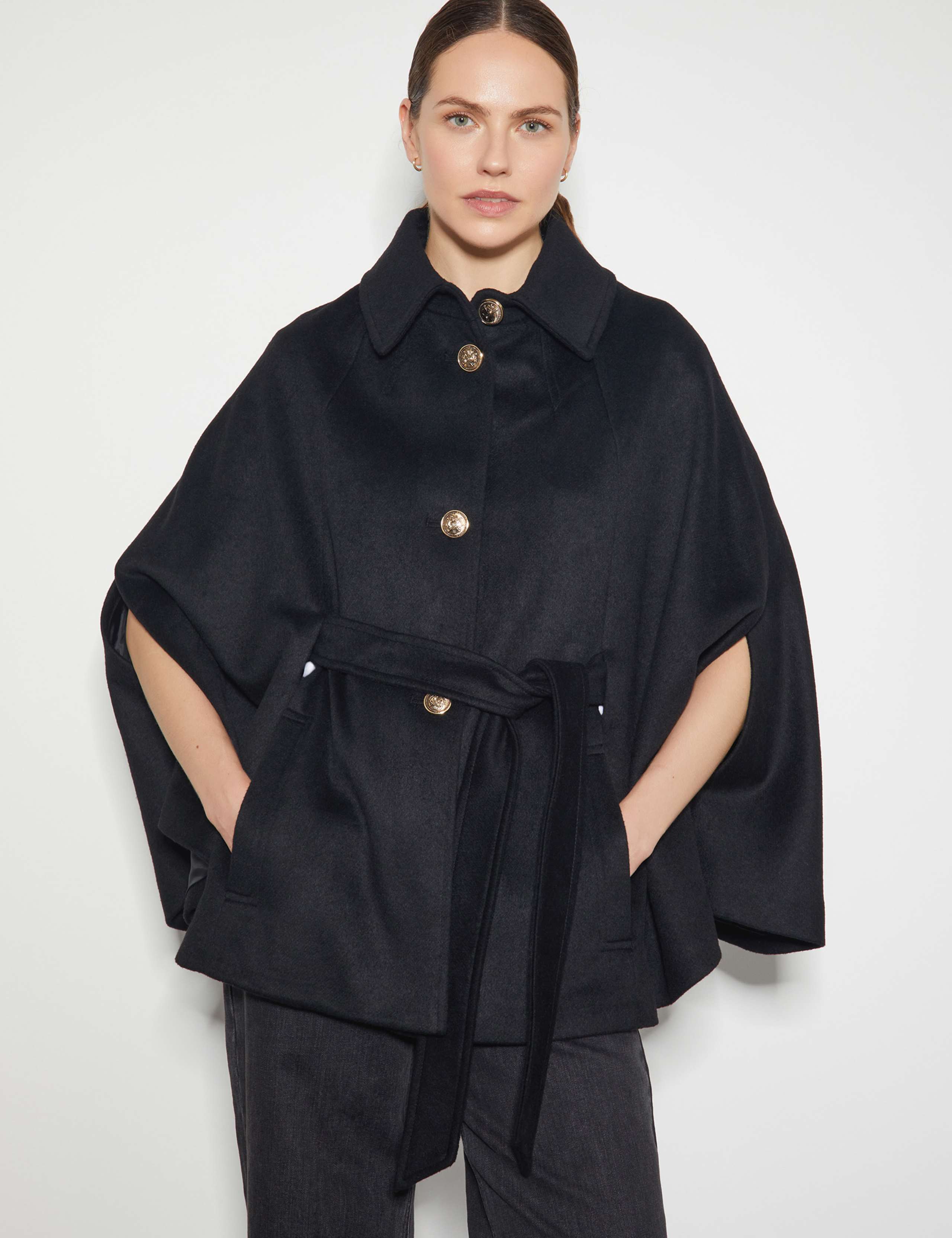 Wool Blend Belted Collared Coat 1 of 6