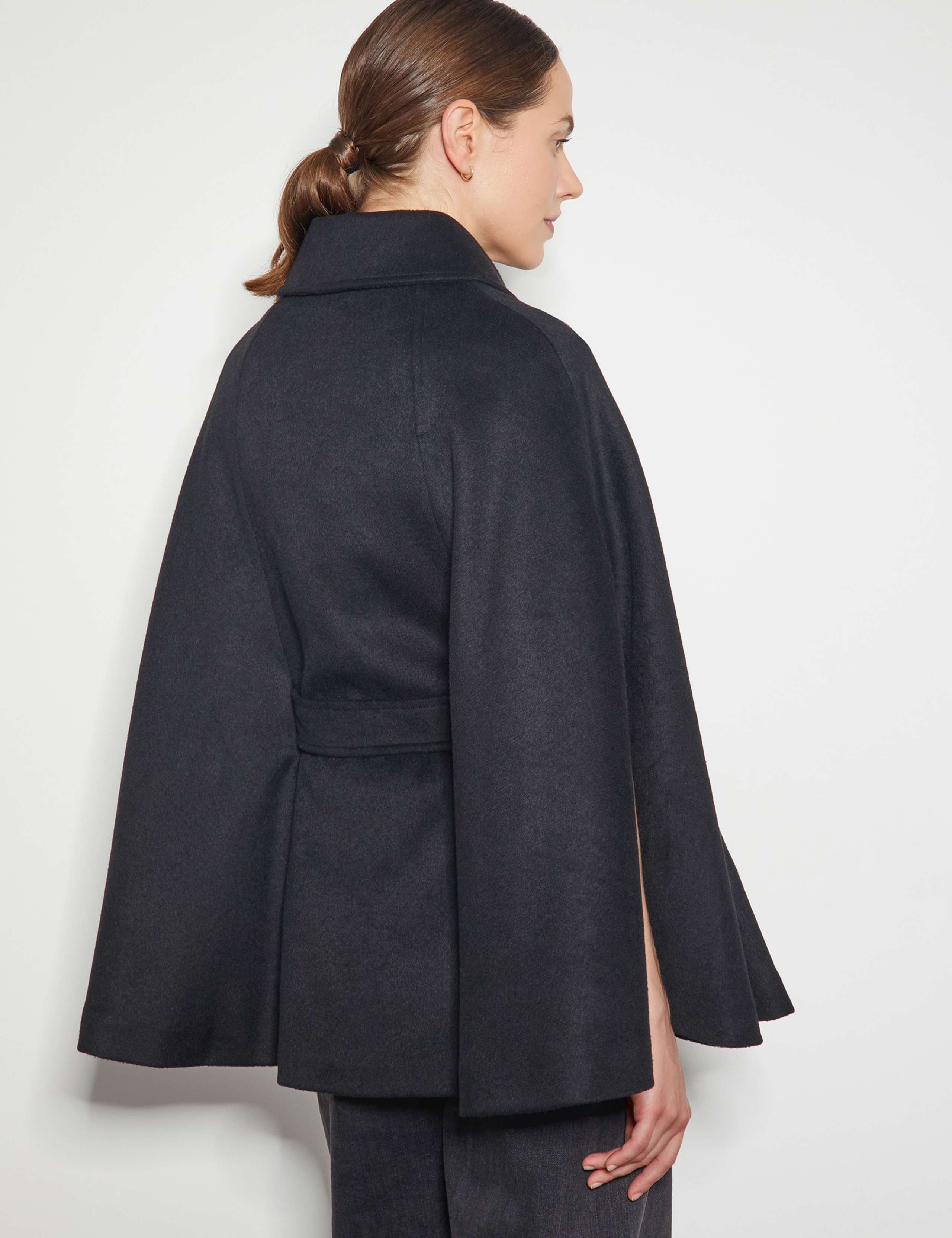 Wool Blend Belted Collared Coat 5 of 6