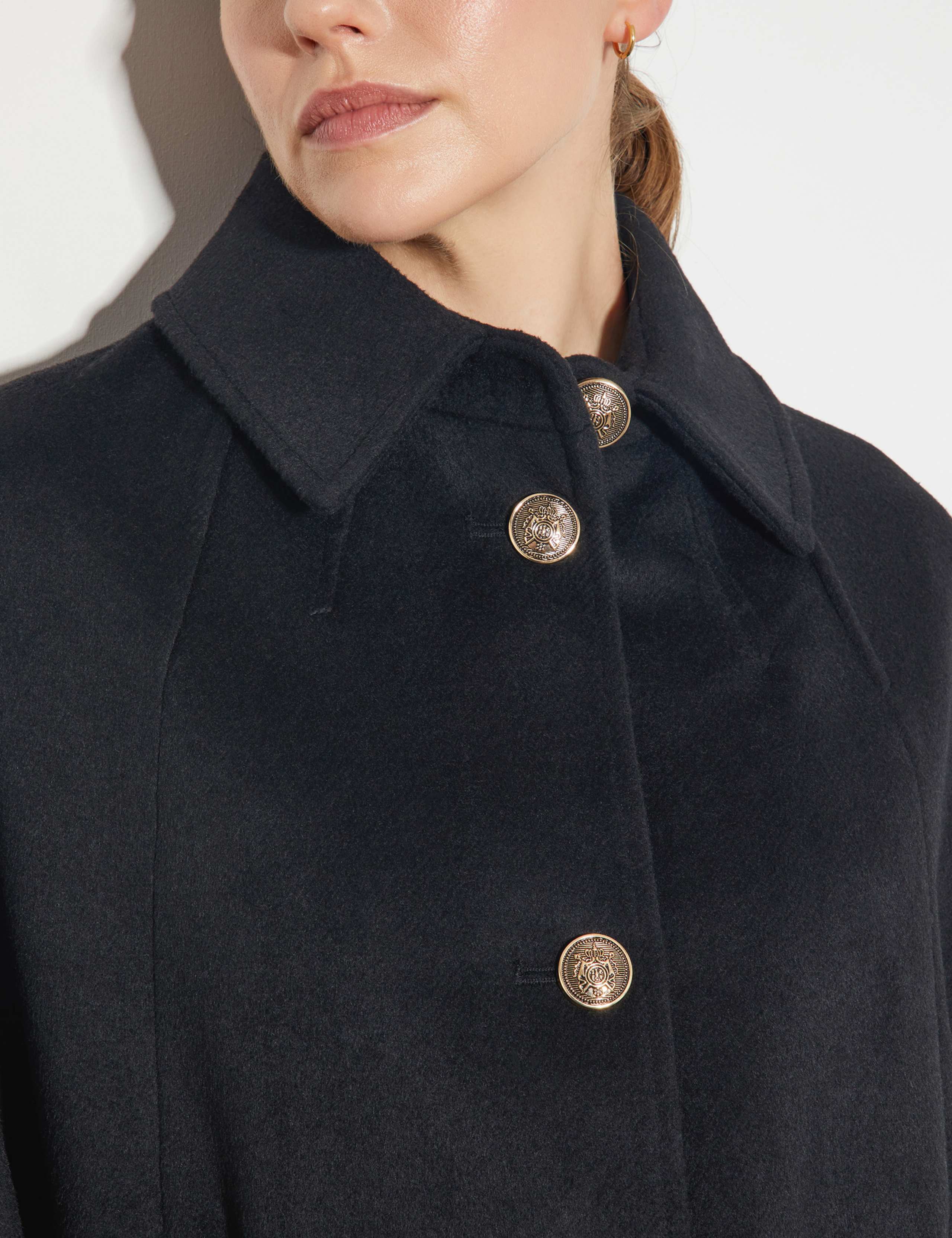 Wool Blend Belted Collared Coat 6 of 6