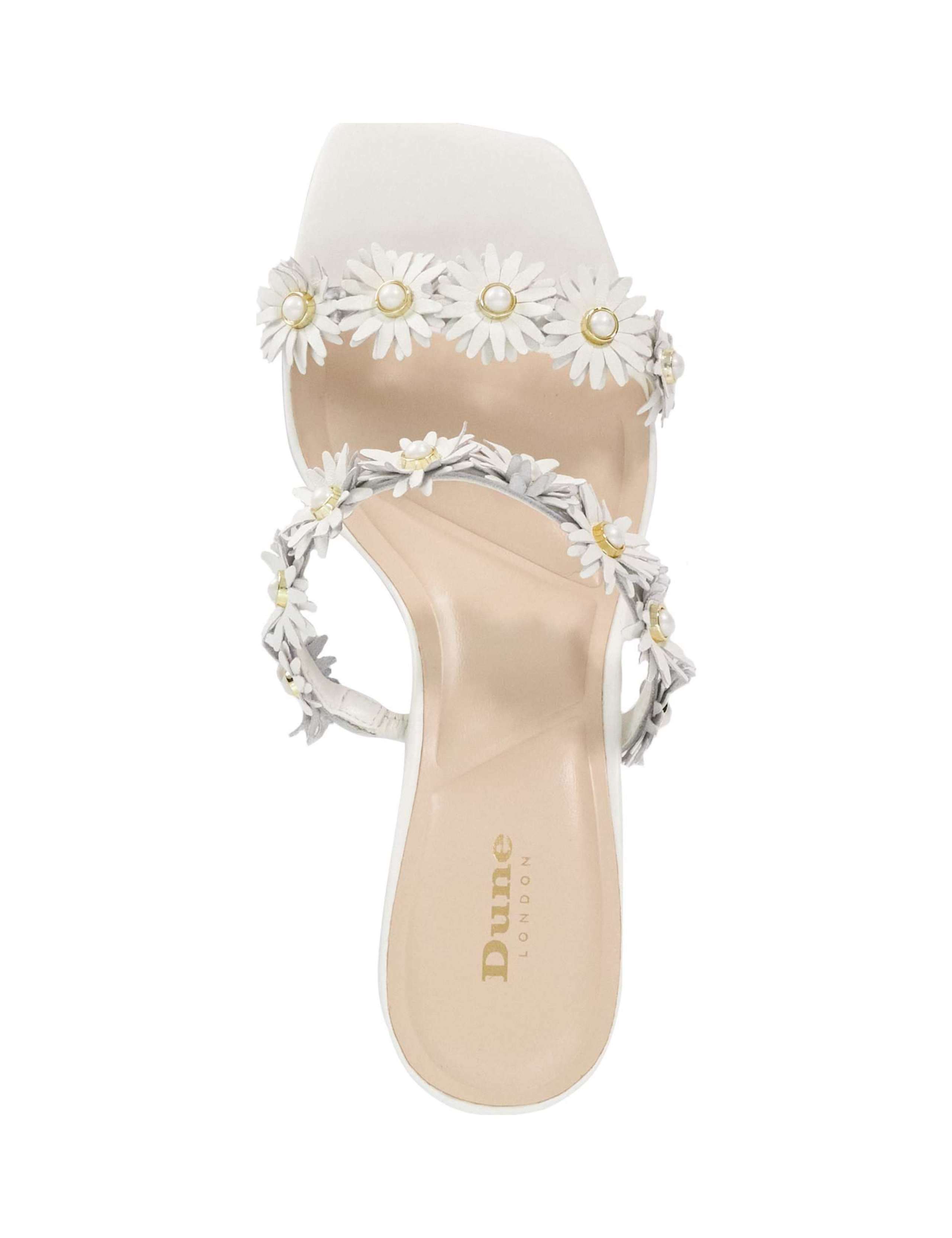 Leather Floral Kitten Heel Sandals 2 of 6