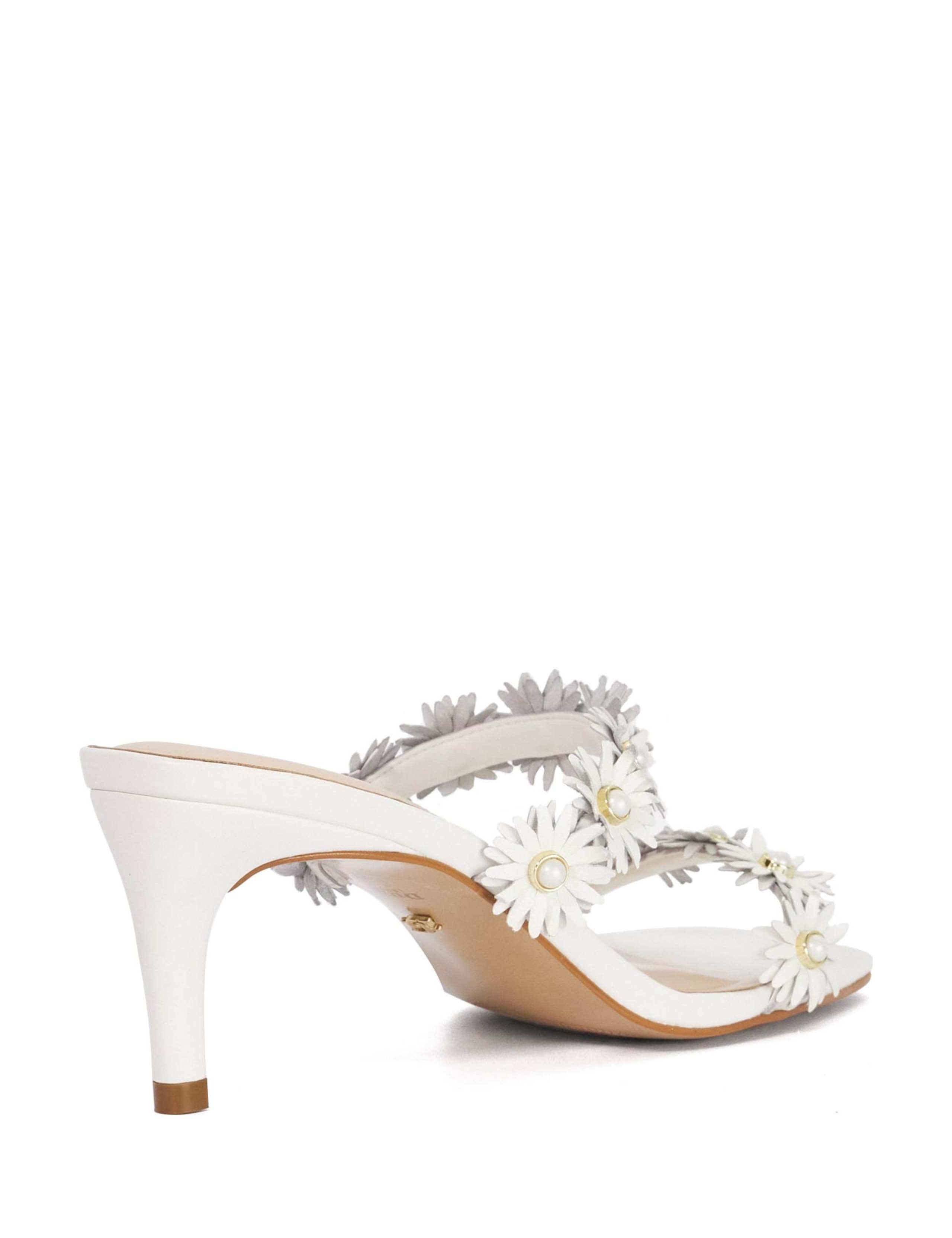 Leather Floral Kitten Heel Sandals 4 of 6