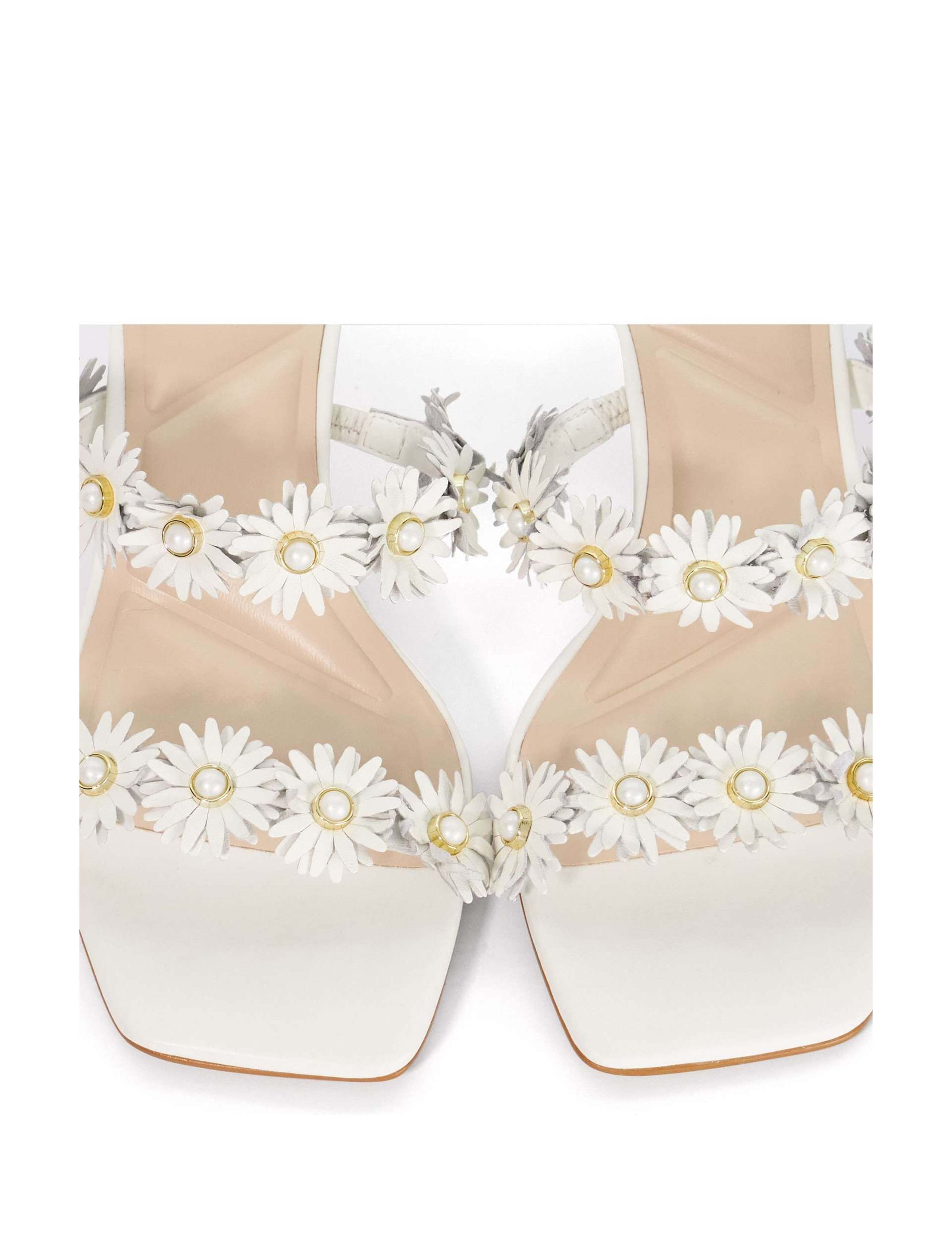 Leather Floral Kitten Heel Sandals 6 of 6