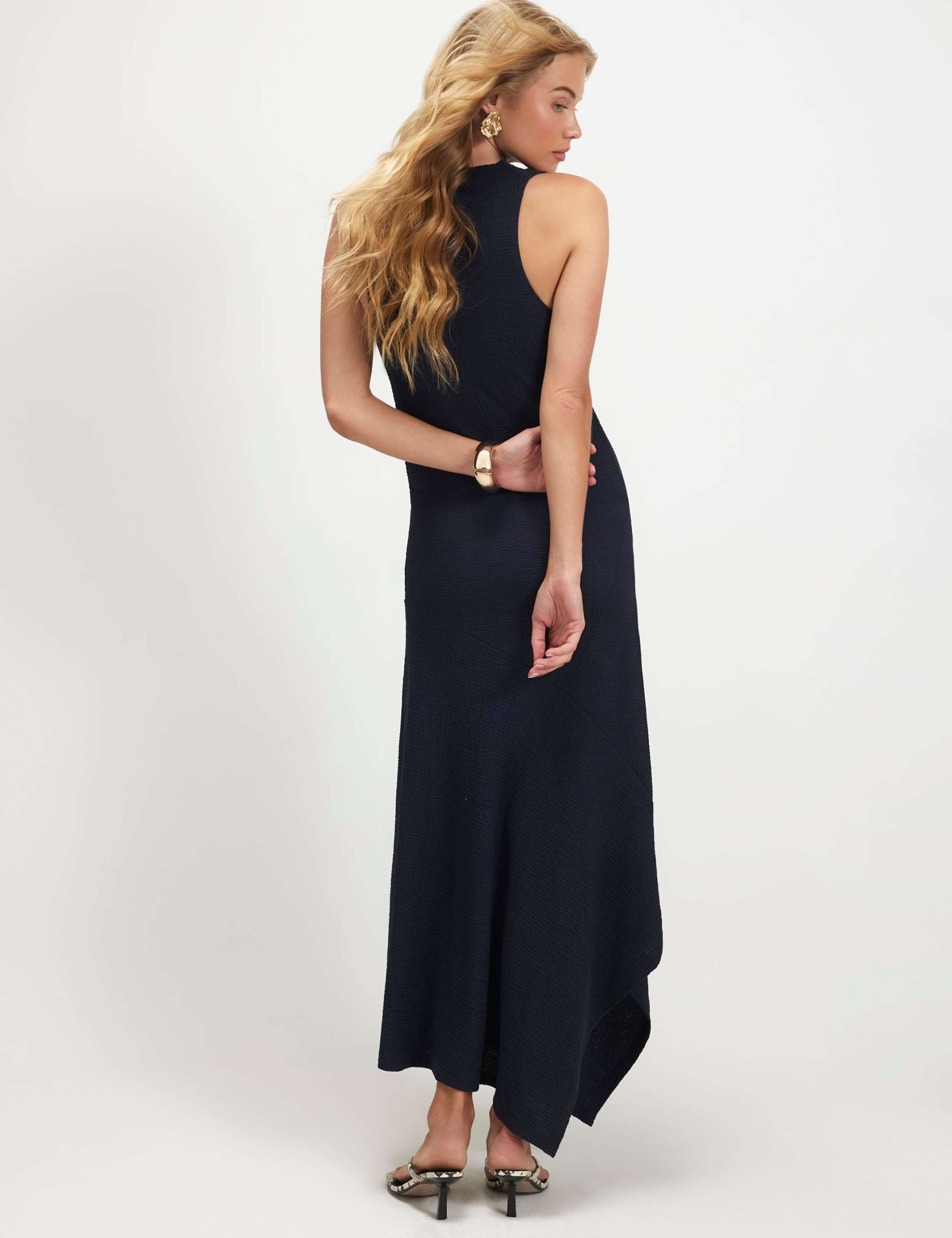 Textured Halter Neck Midi Skater Dress 3 of 6