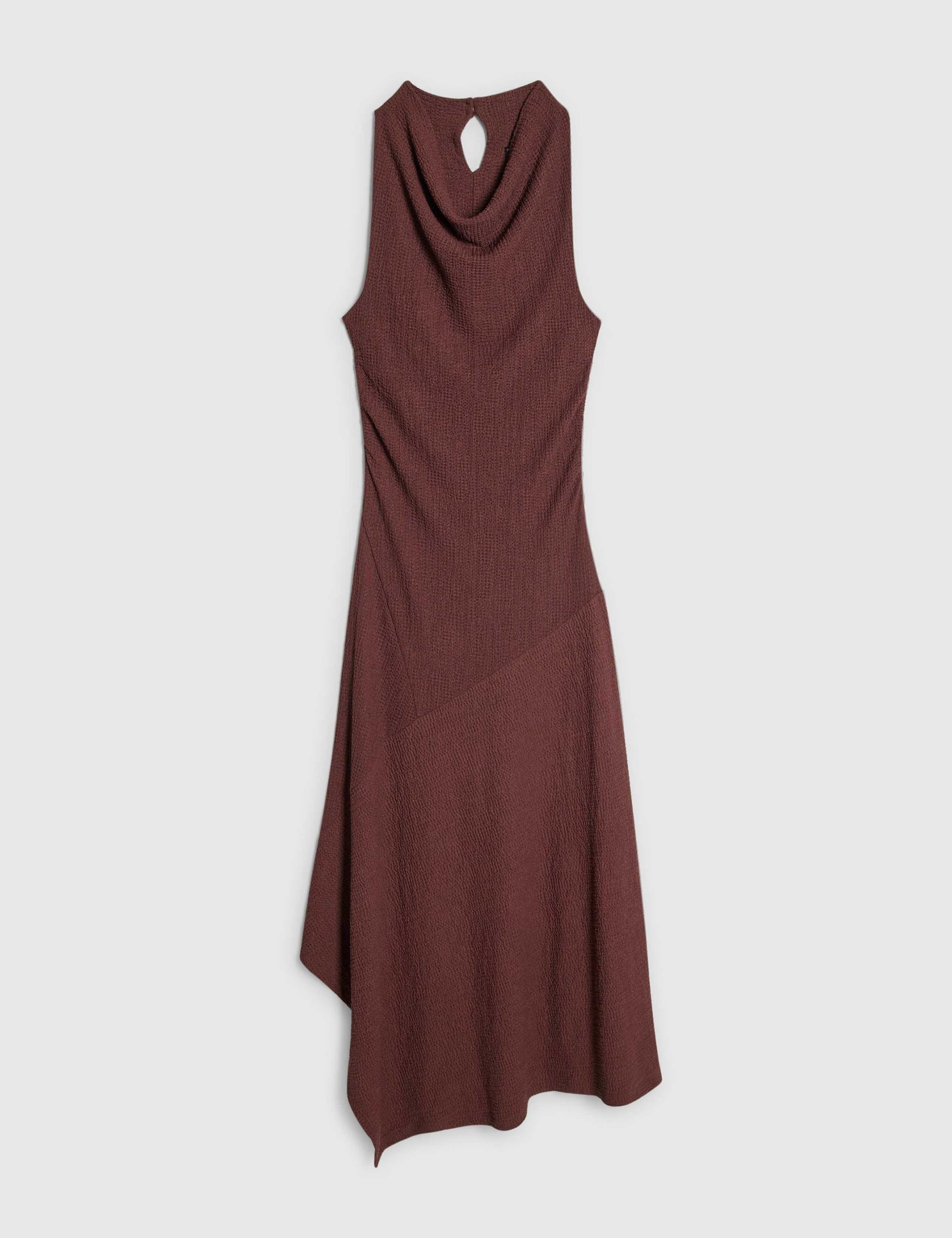 Textured Halter Neck Midi Skater Dress 4 of 6