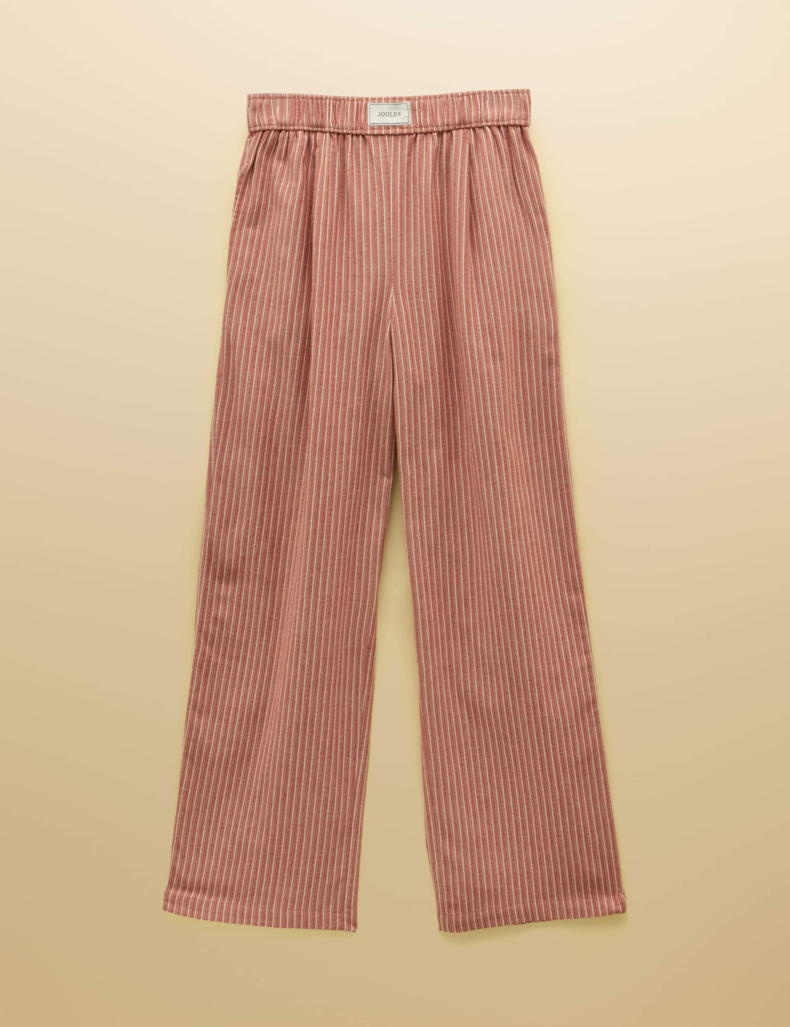 Pure Cotton Striped Flannel Straight Leg Trousers 6 of 7