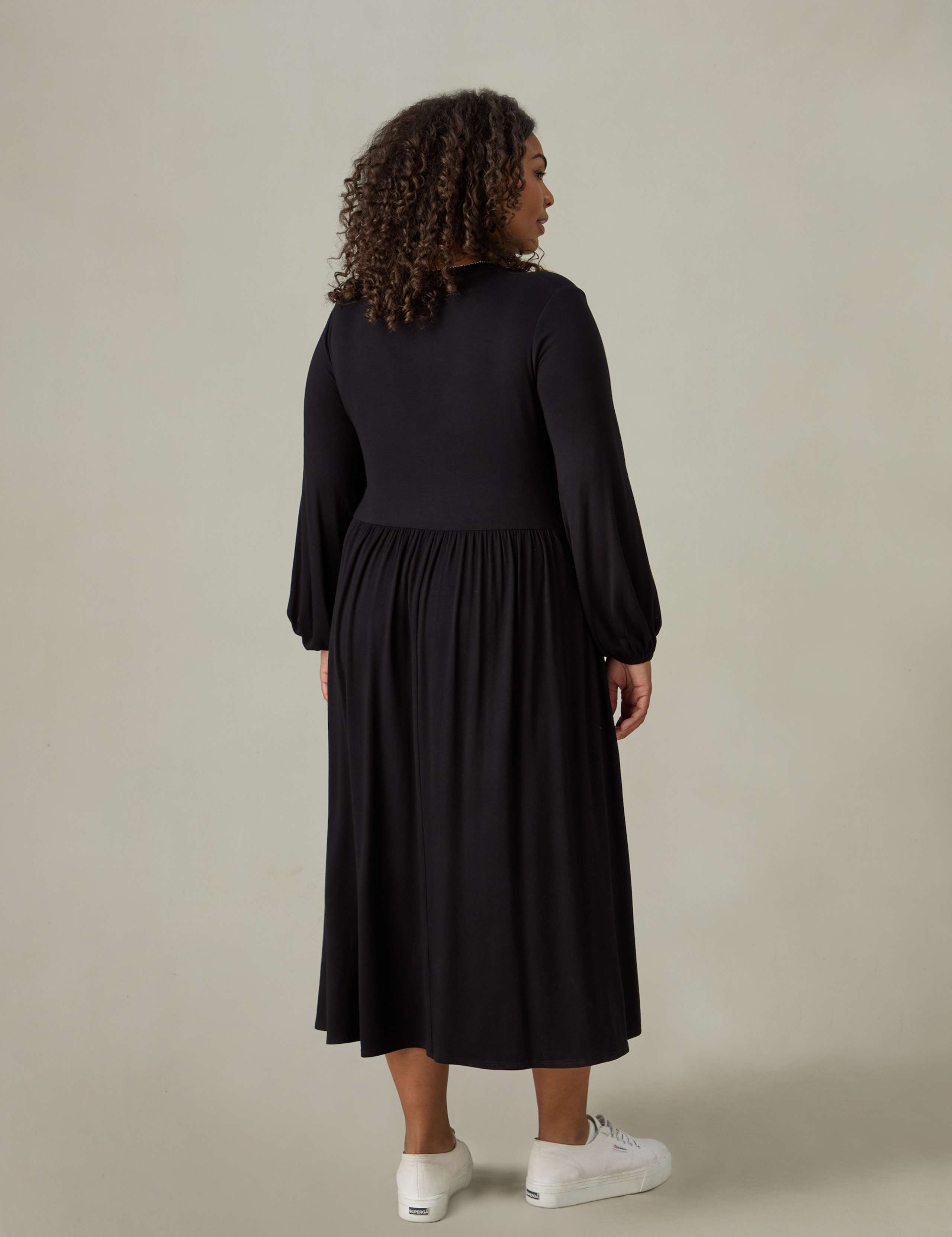 Jersey Midi Waisted Dress 2 of 3