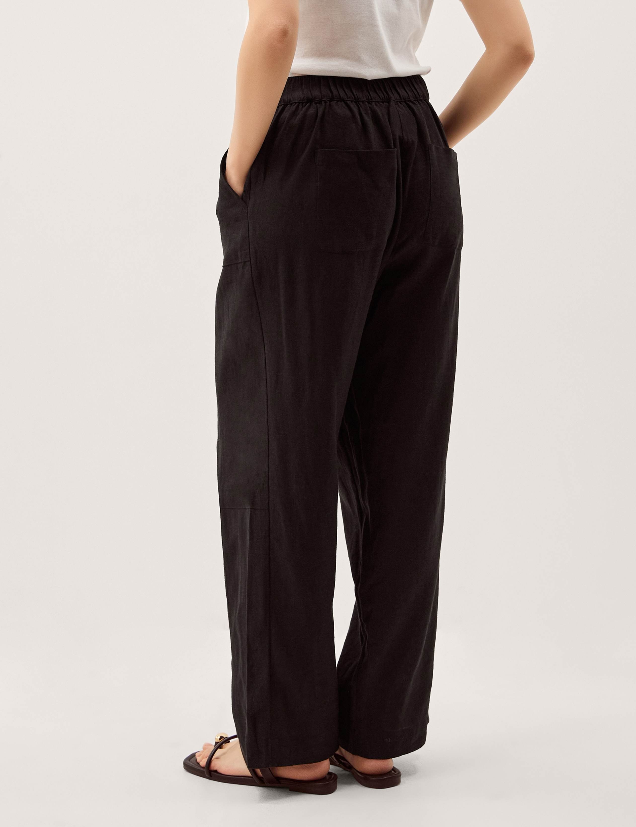 Linen Blend Straight Leg Trousers 5 of 5