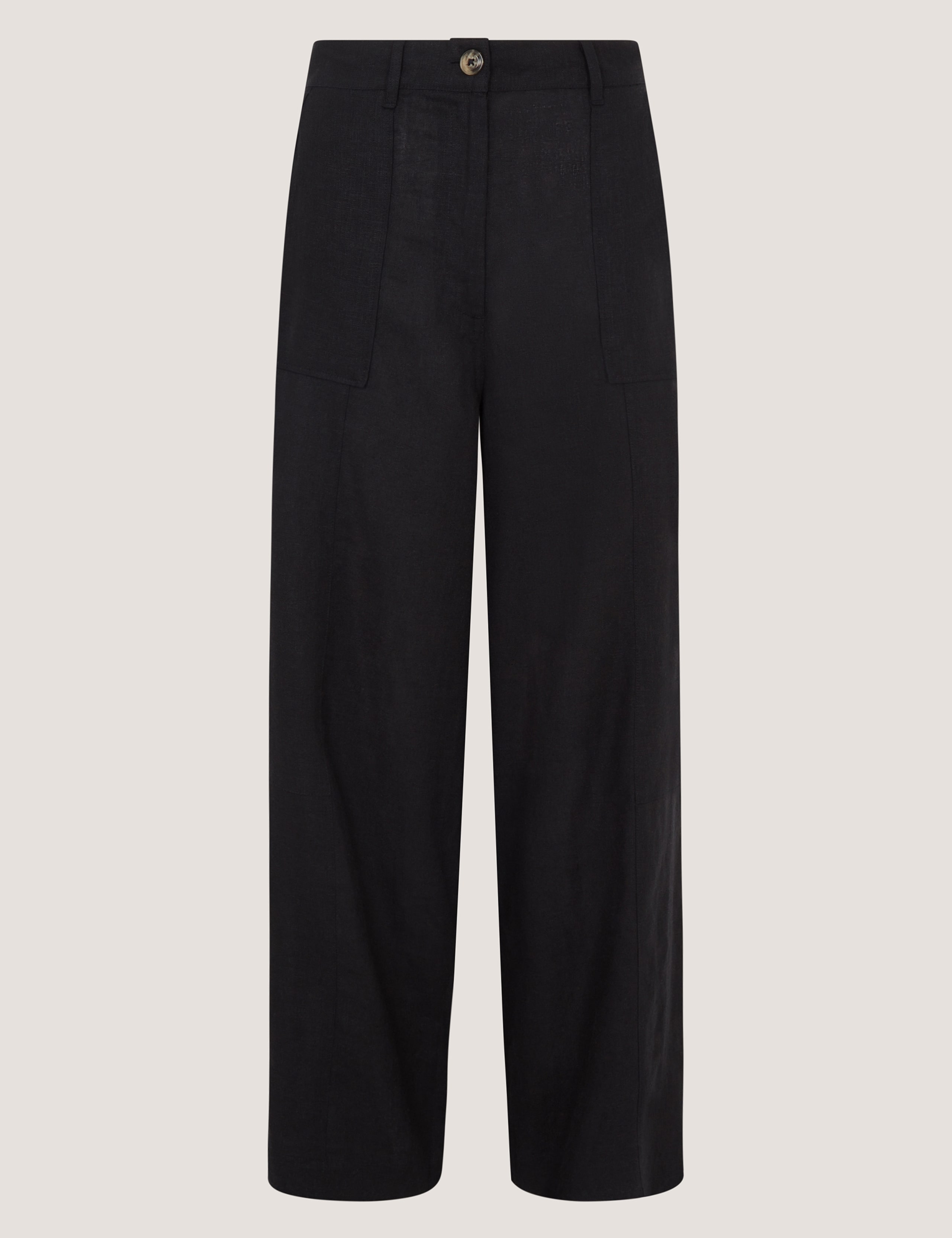 Linen Blend Straight Leg Trousers 2 of 5