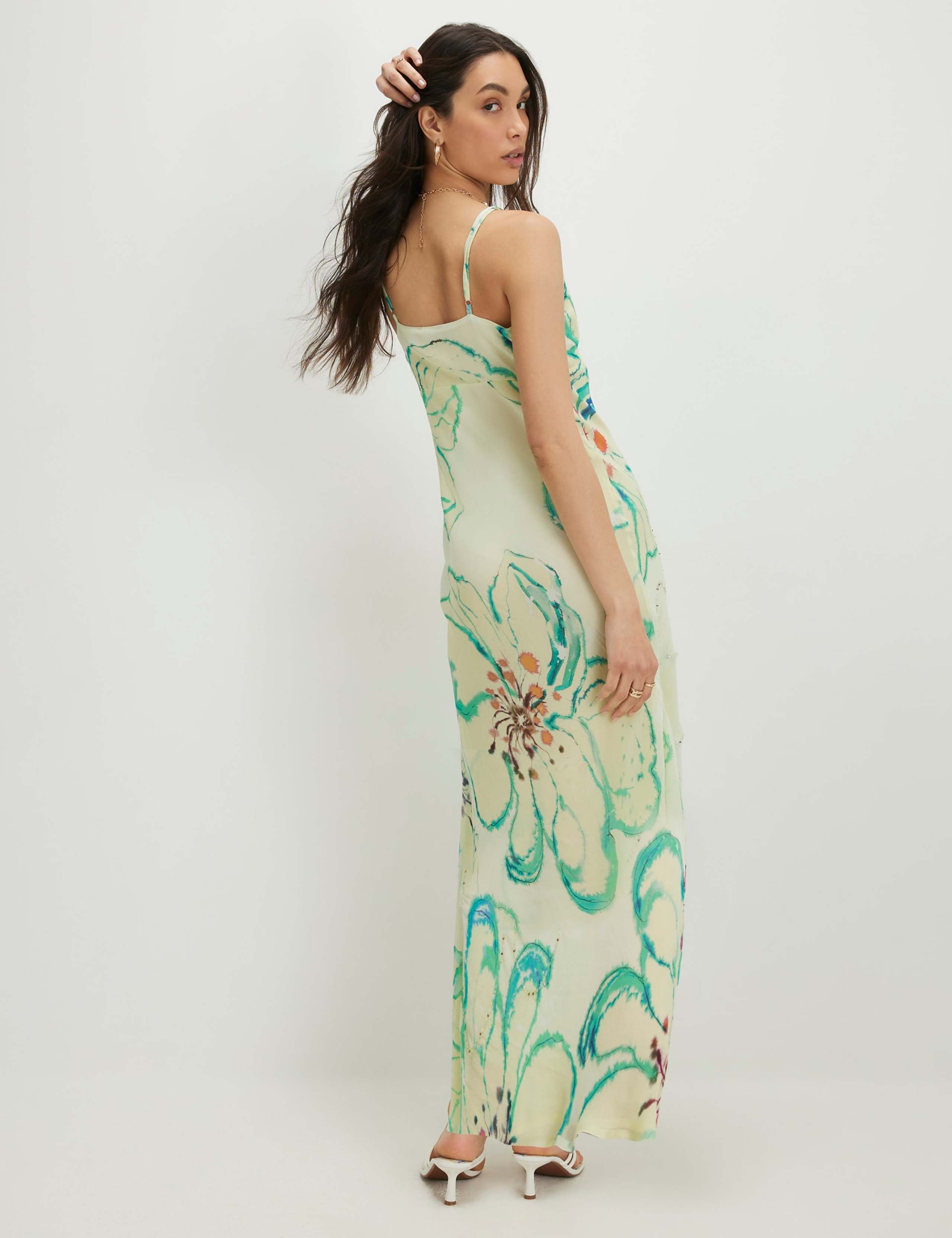 Floral V-Neck Maxi Slip Dress 3 of 4