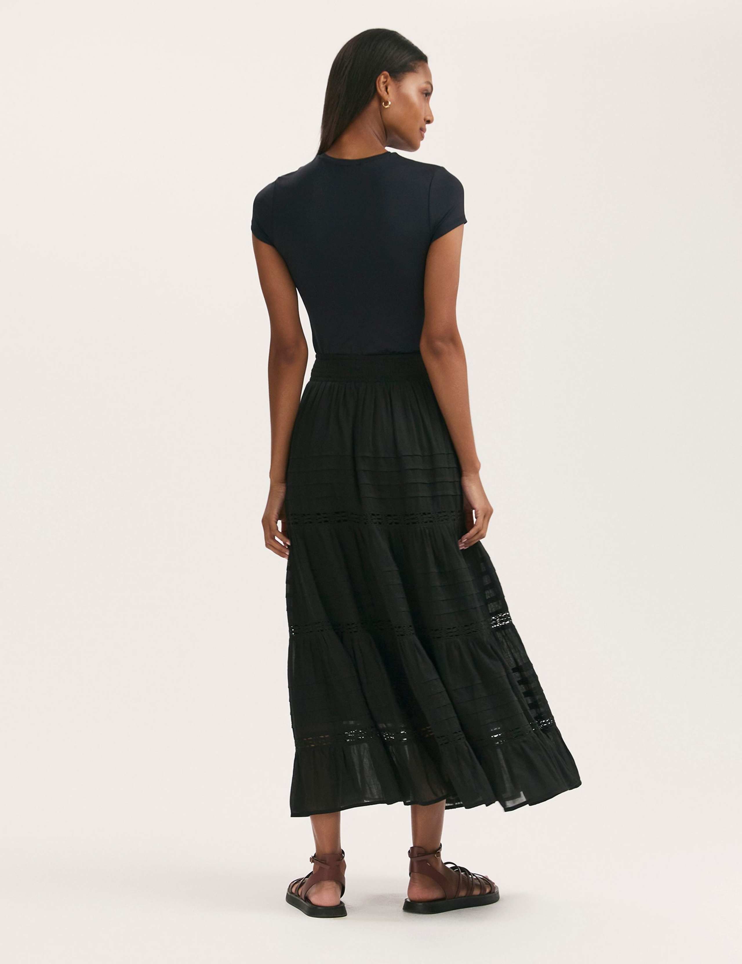 Pure Cotton Voile Midiaxi Tiered Skirt 3 of 5