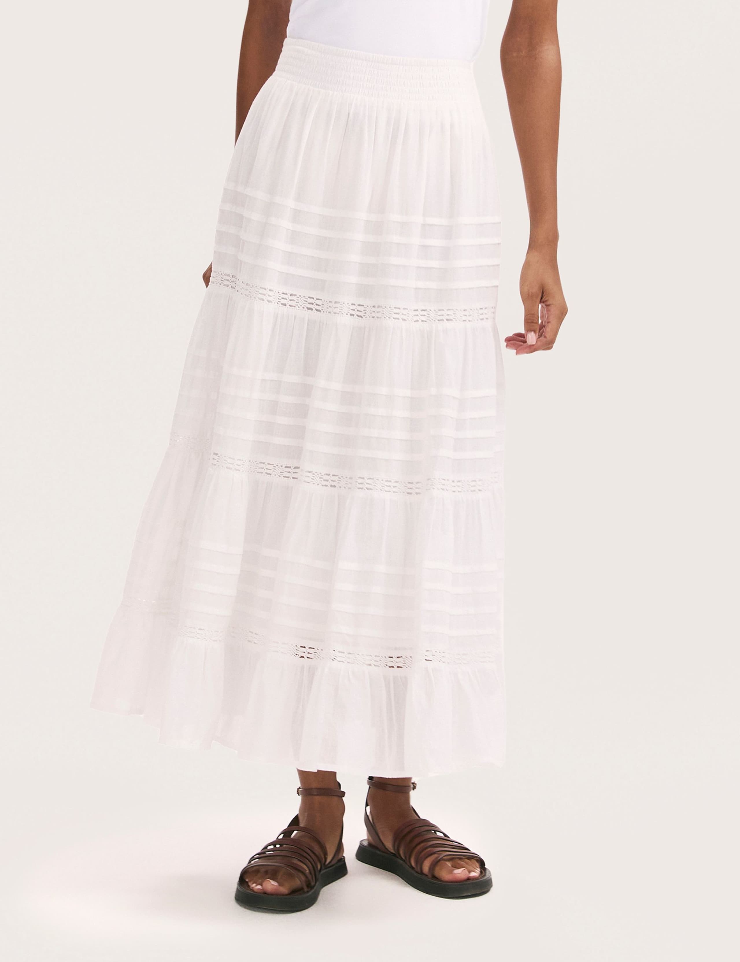 Pure Cotton Voile Midiaxi Tiered Skirt 2 of 5