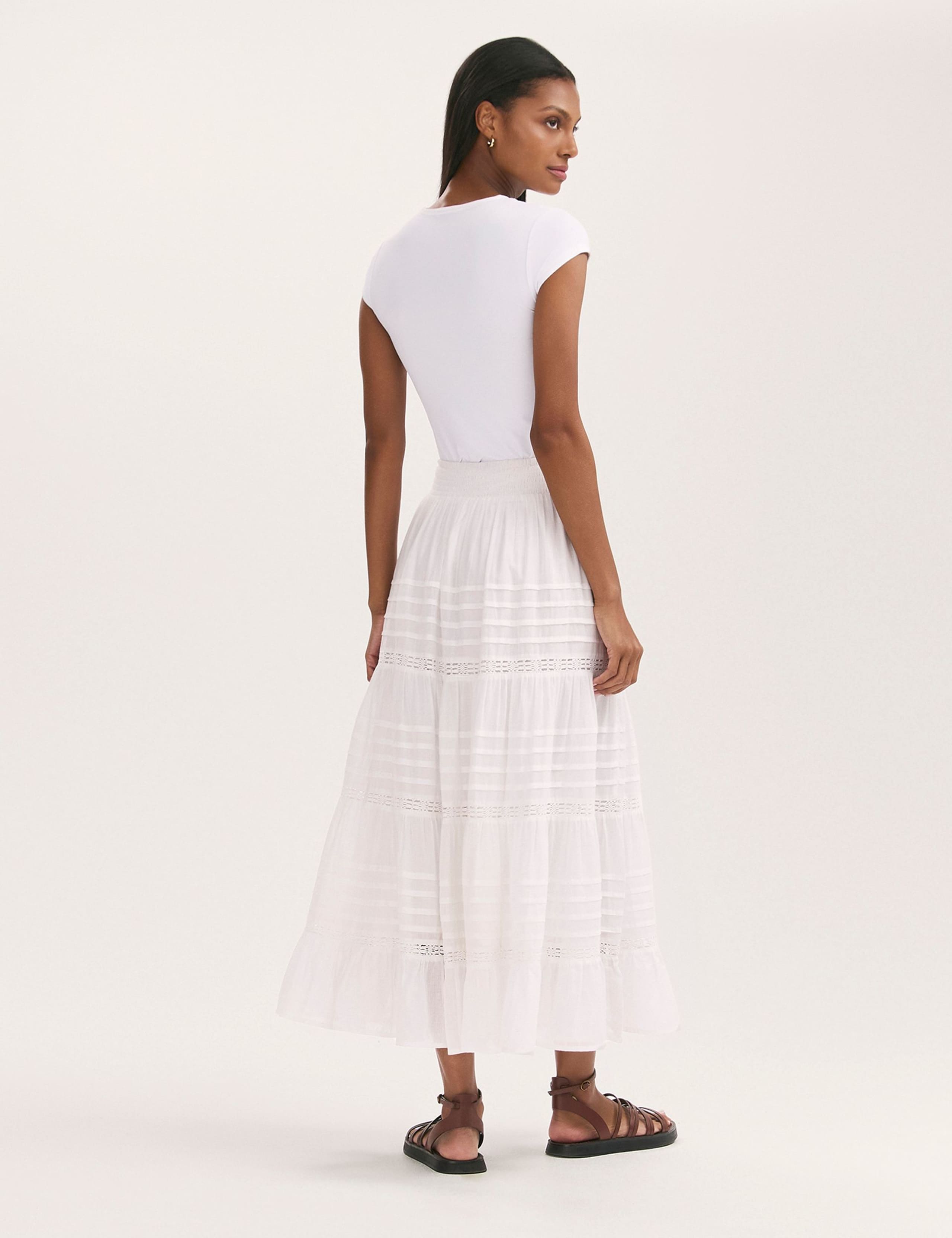 Pure Cotton Voile Midiaxi Tiered Skirt 3 of 5