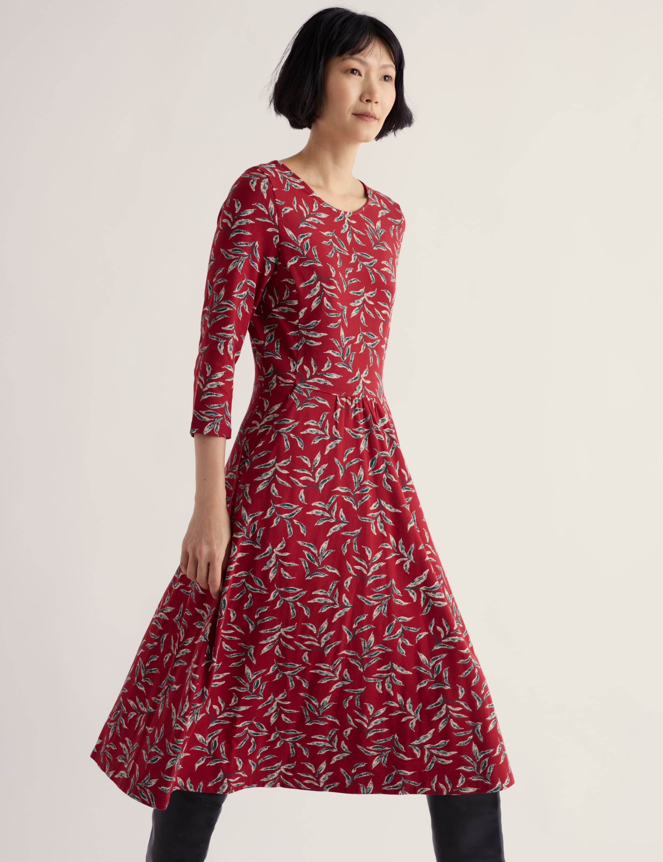 Floral Midi Fit & Flare Dress 4 of 5