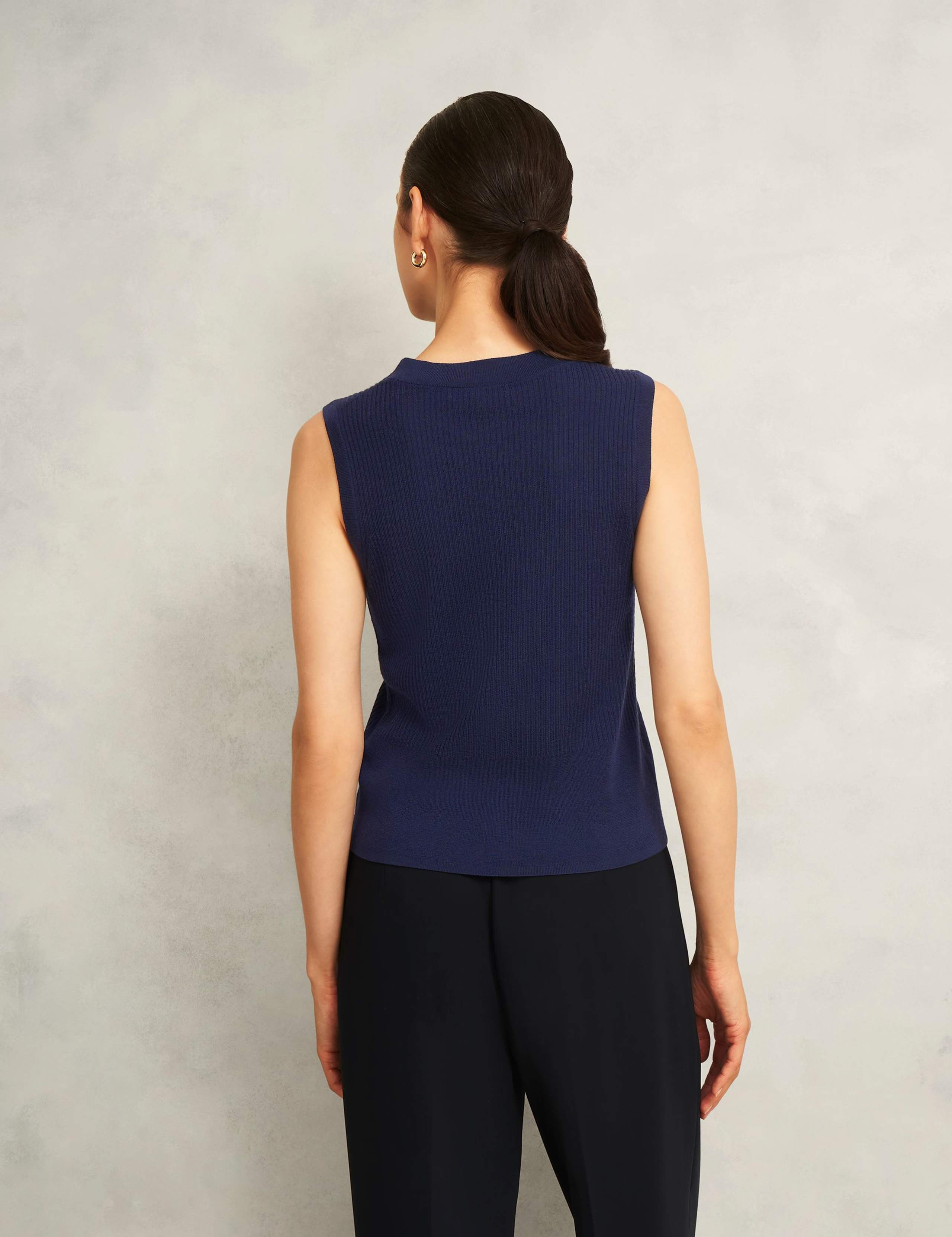 Pure Merino Wool Ribbed Knitted Vest 7 of 7