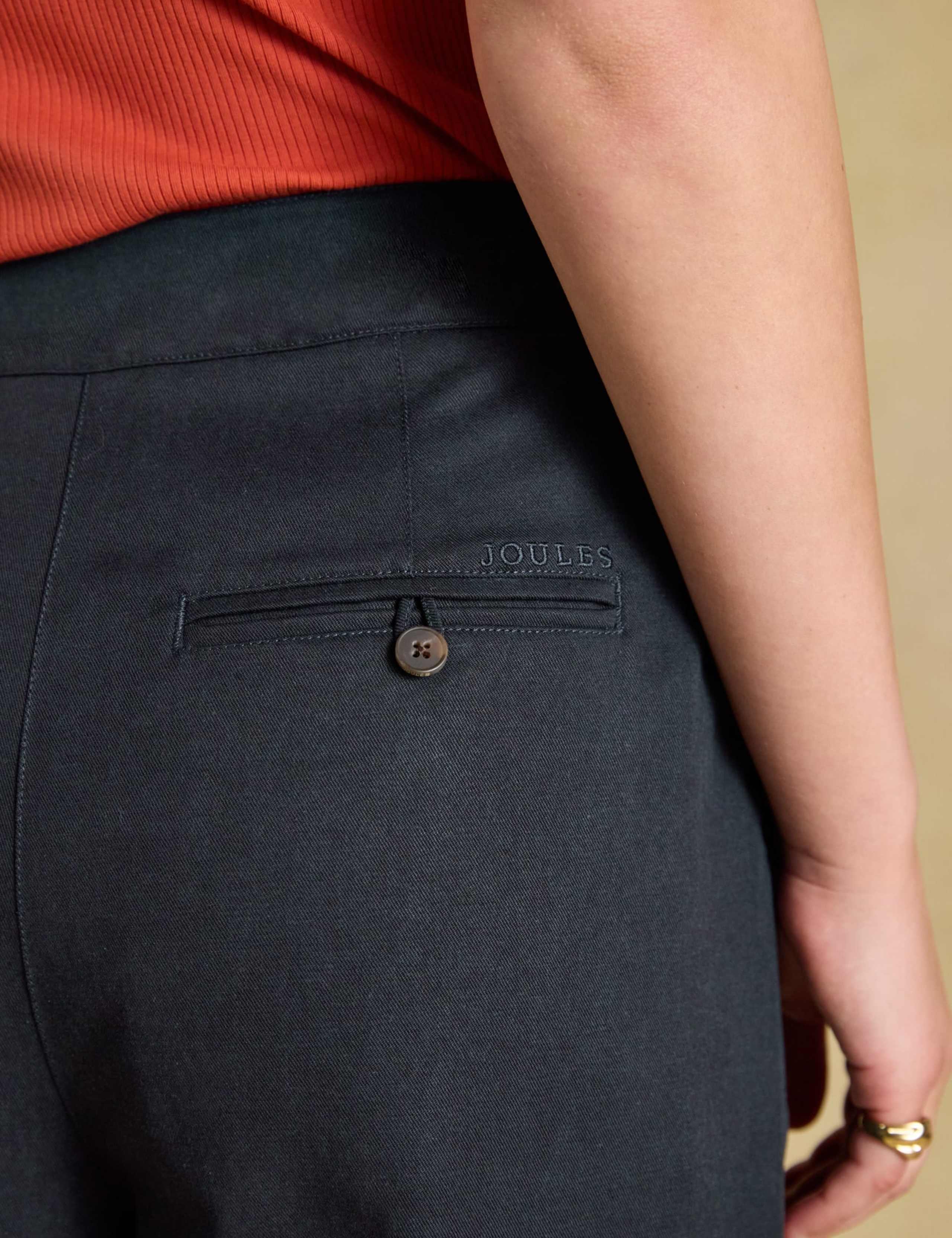 Cotton Blend Pleat Front Wide Leg Trousers 7 of 7