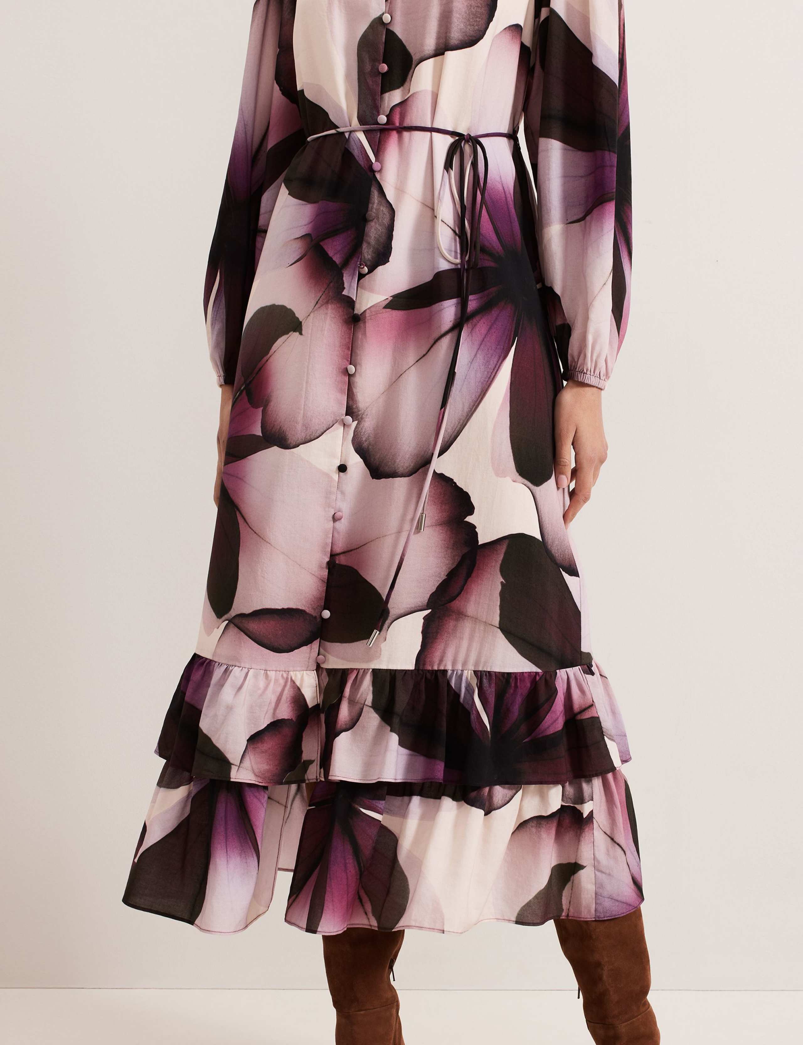 Pure Lyocell Floral Midaxi Tiered Dress 4 of 8