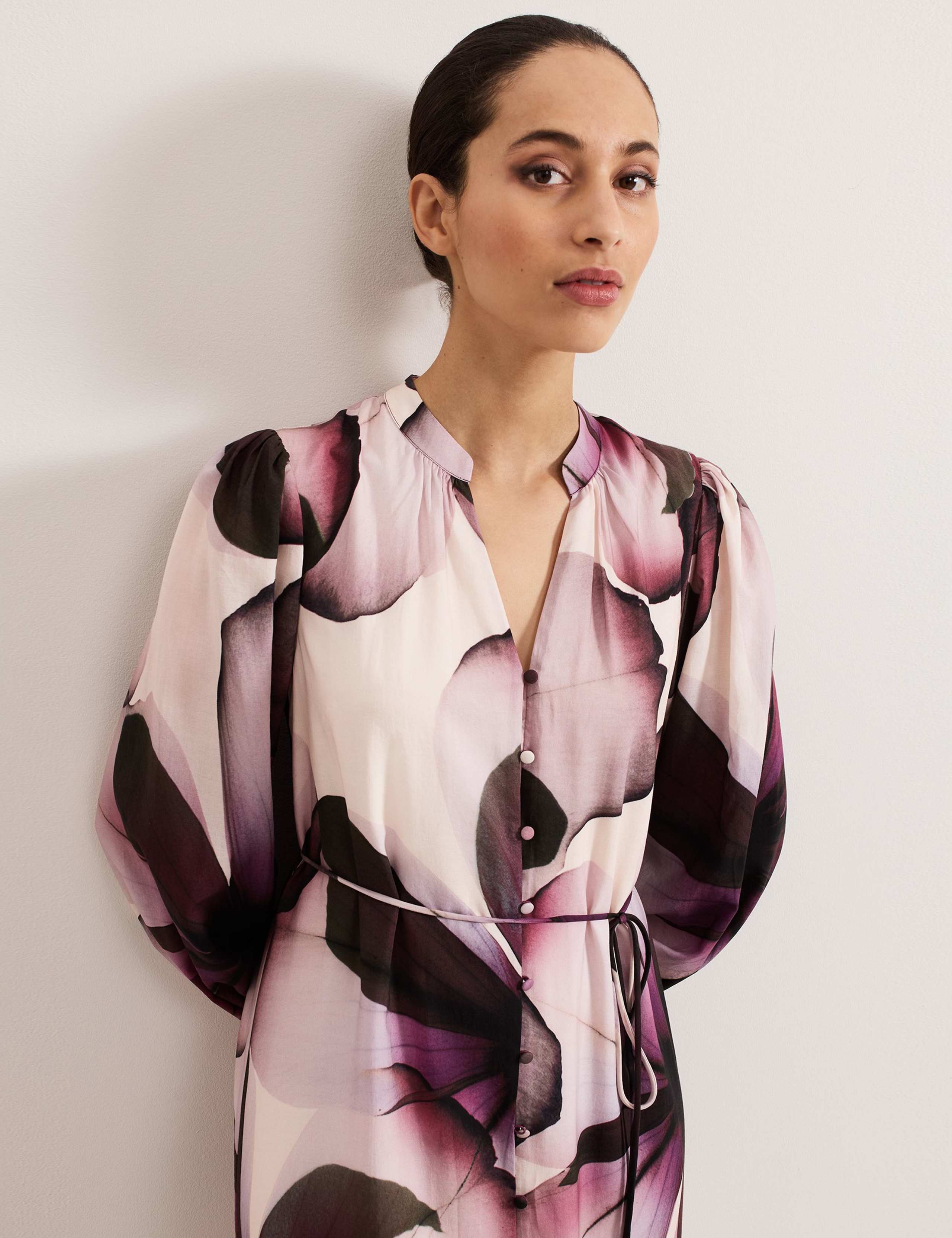 Pure Lyocell Floral Midaxi Tiered Dress 7 of 8
