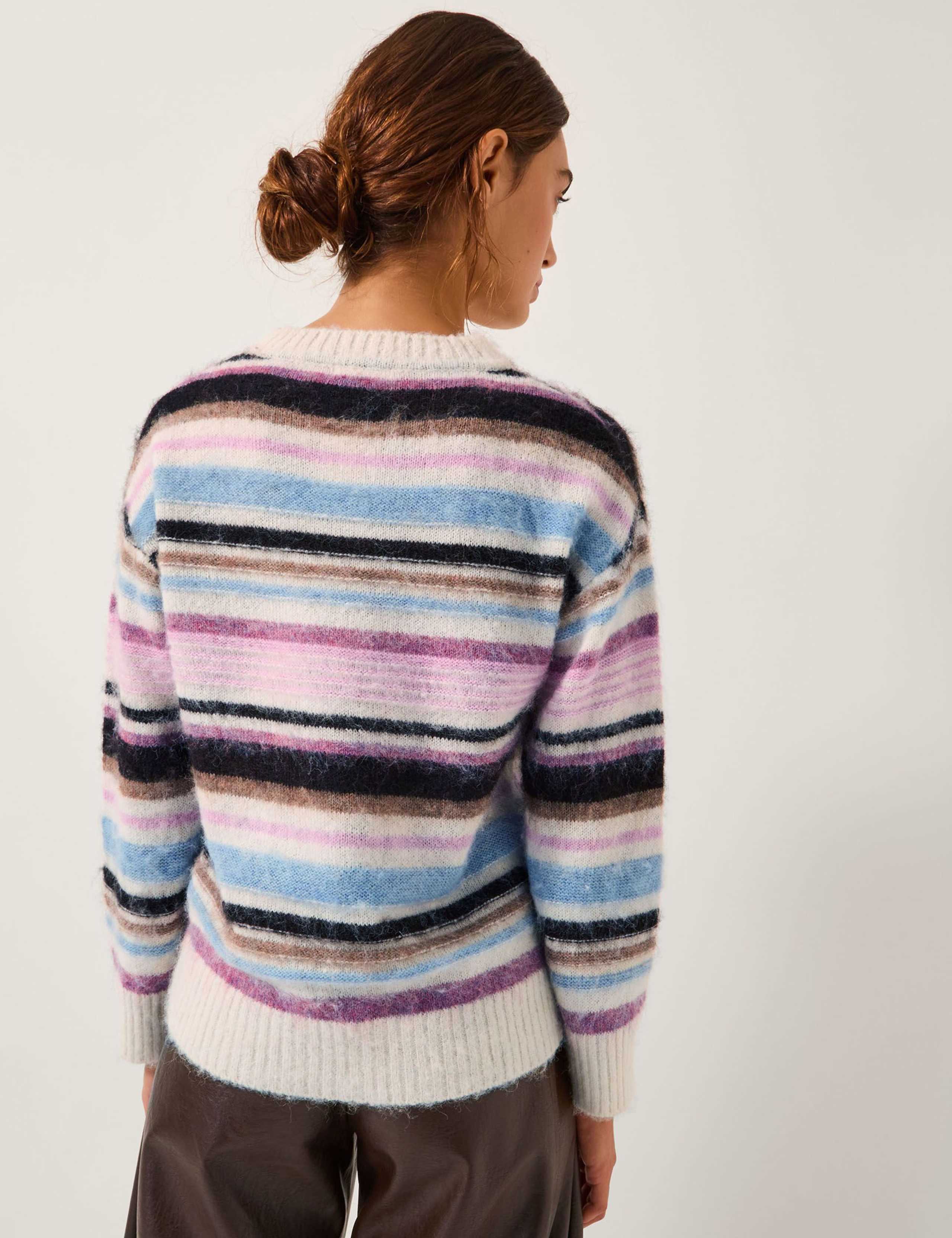 Striped Crew Neck Jumper with Wool 4 of 4