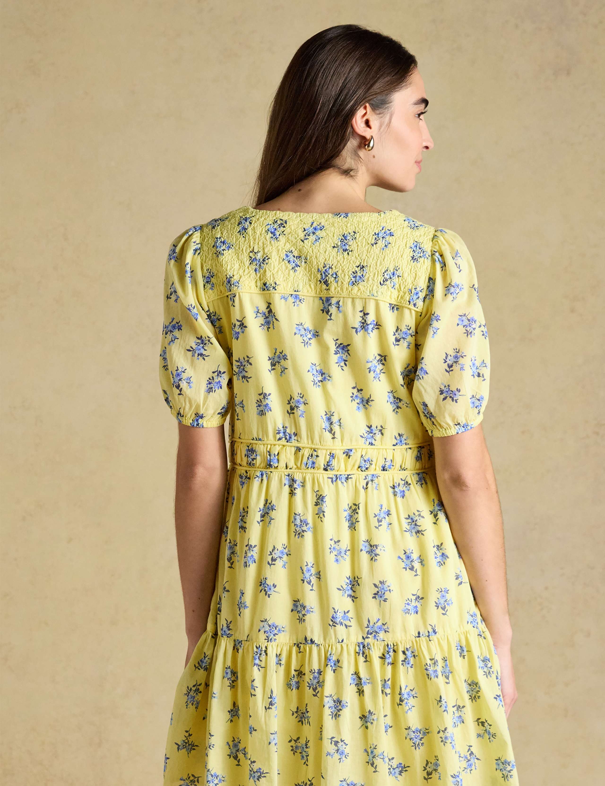 Pure Cotton Floral V-Neck Mini Tiered Dress 10 of 10