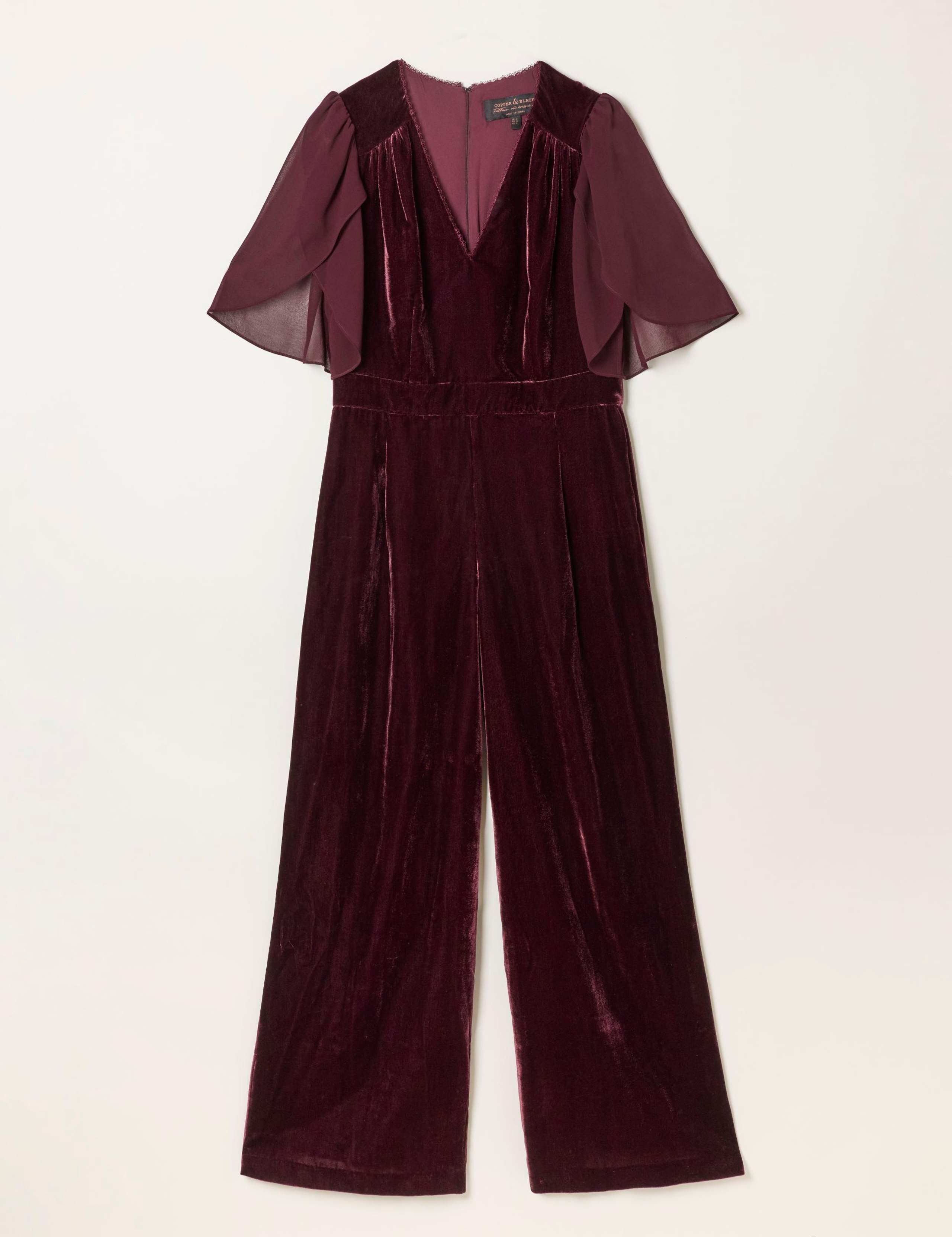 Velvet Tulip Sleeves Waisted Jumpsuit 2 of 5