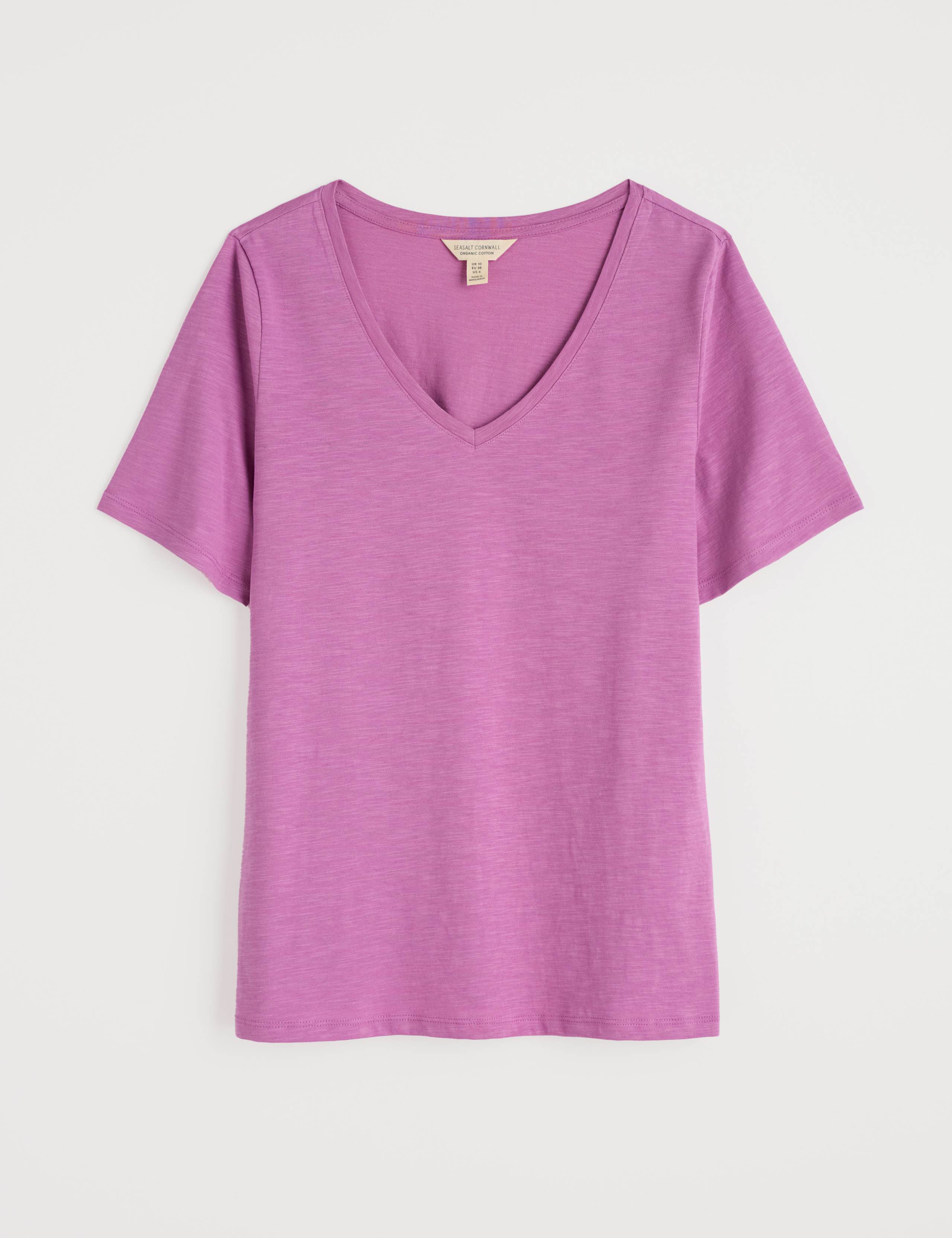 Pure Cotton V-Neck T-Shirt 2 of 4