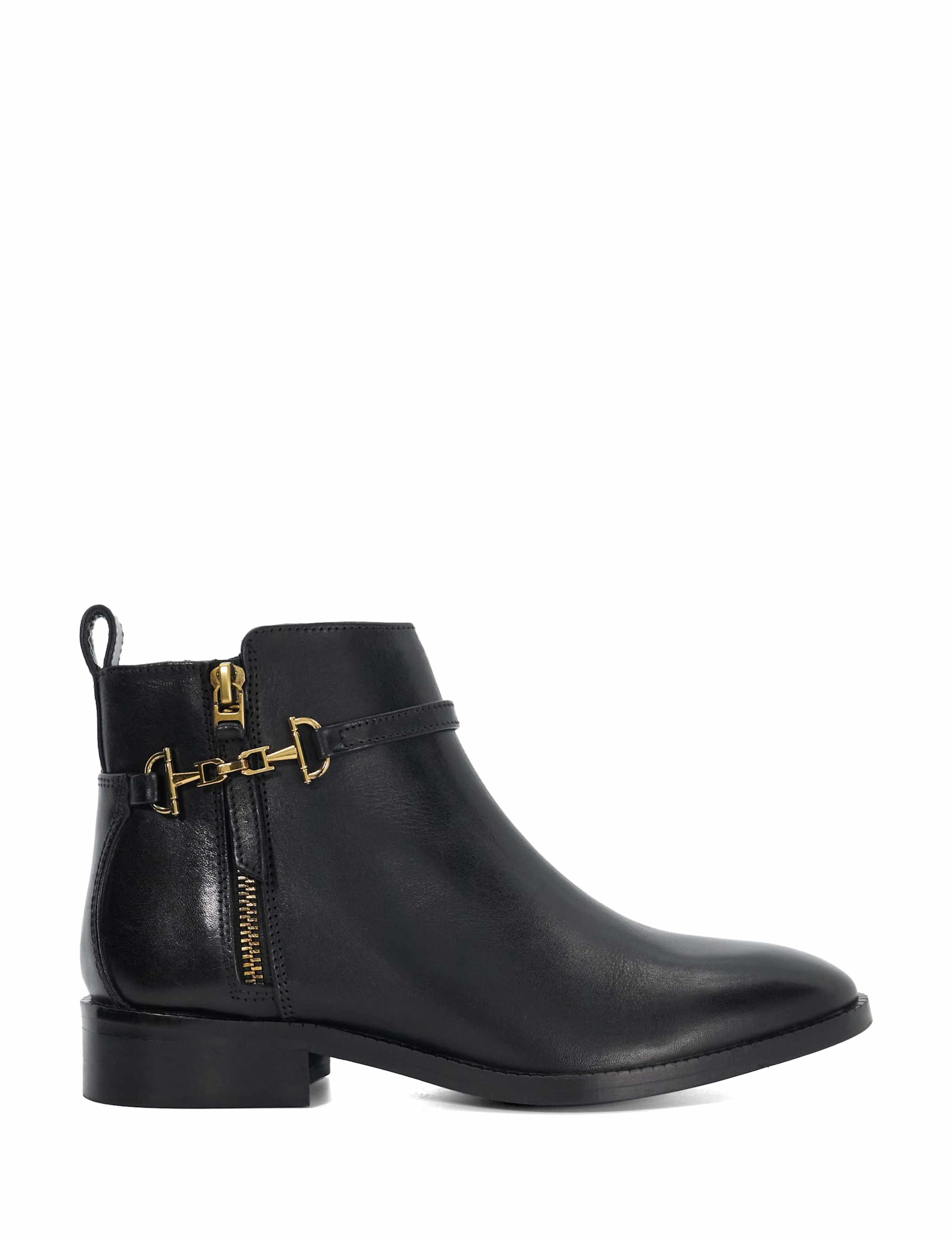 Wide Fit Leather Buckle Ankle Boots 1 of 5