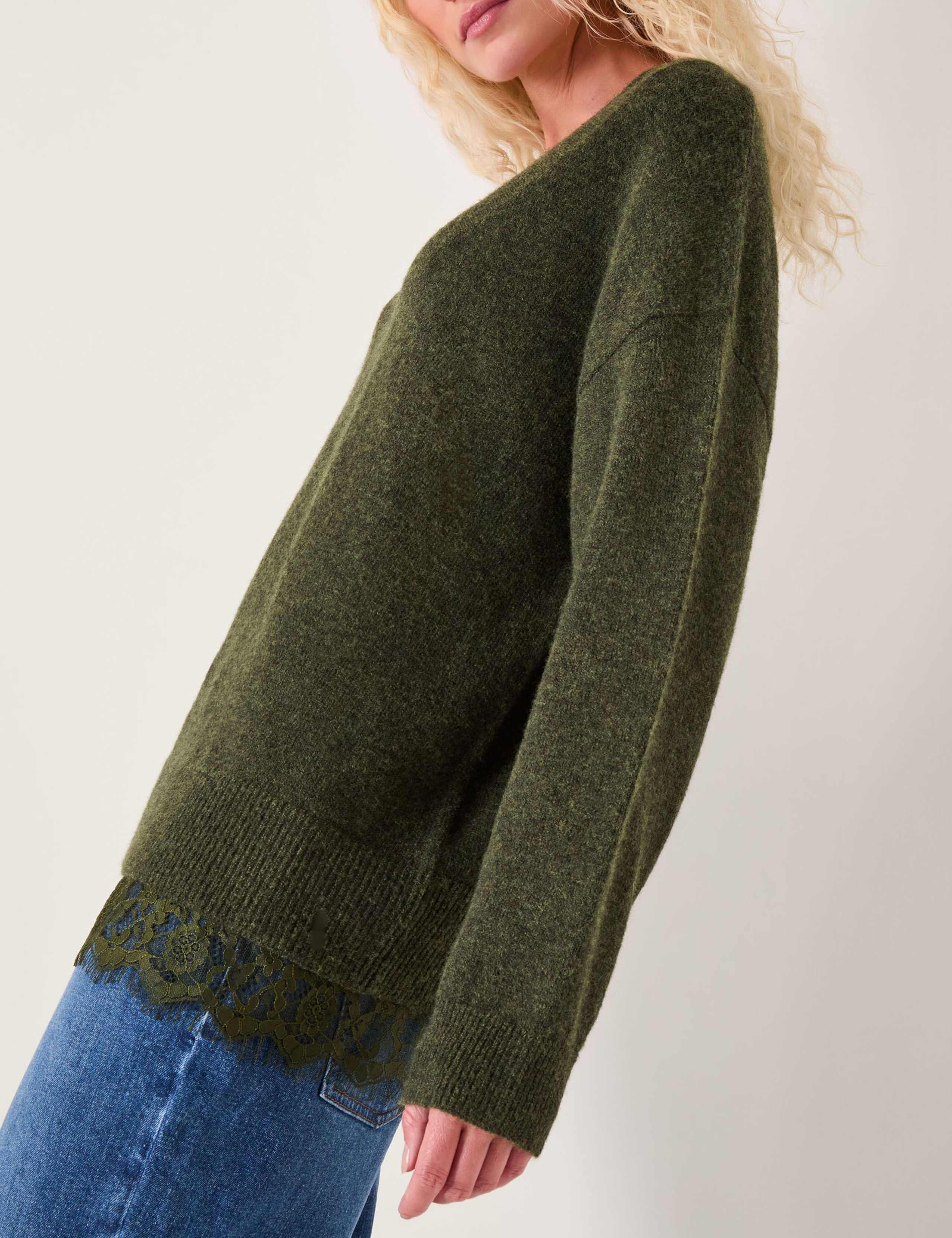 V-Neck Lace Detail Jumper 4 of 5