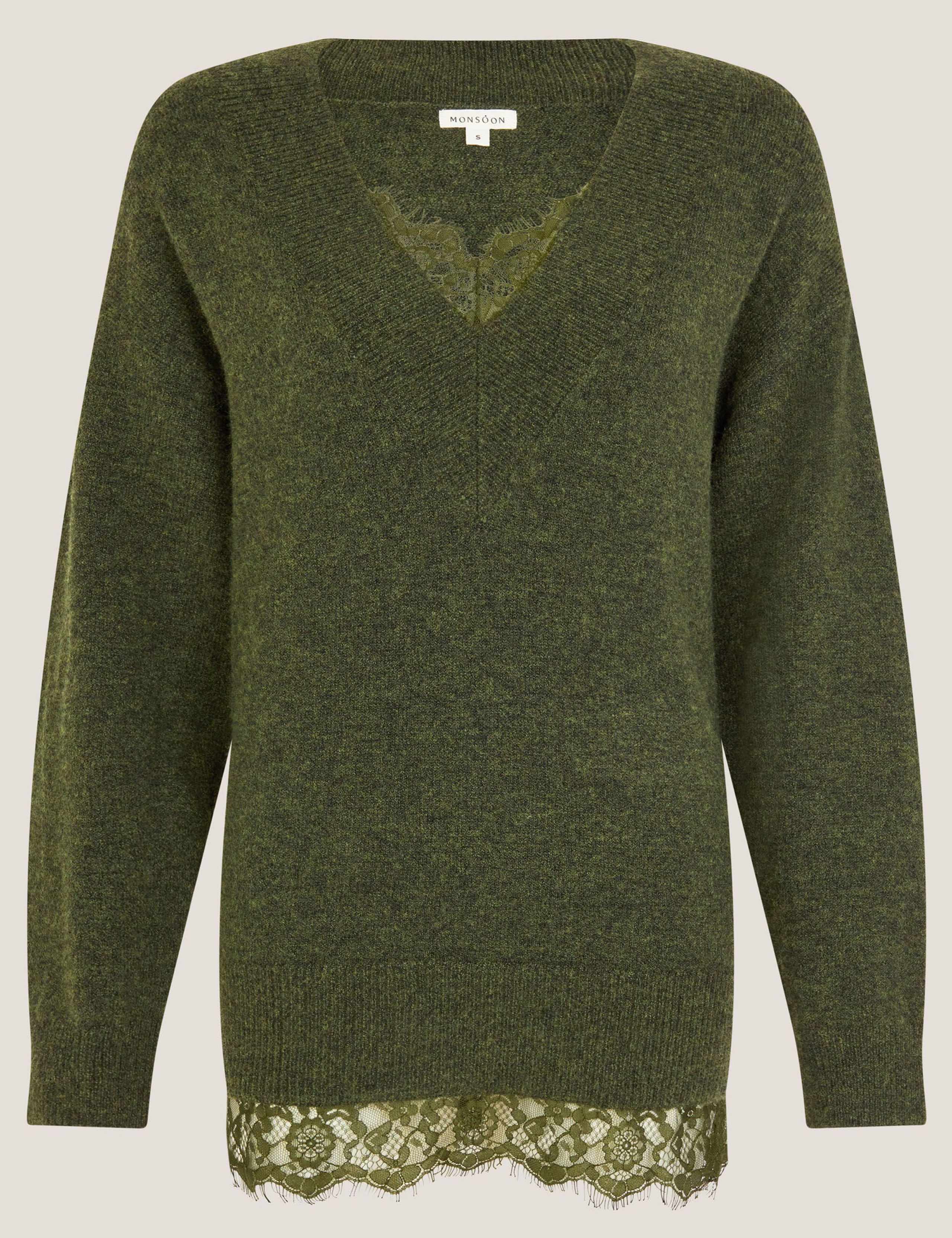 V-Neck Lace Detail Jumper 2 of 5