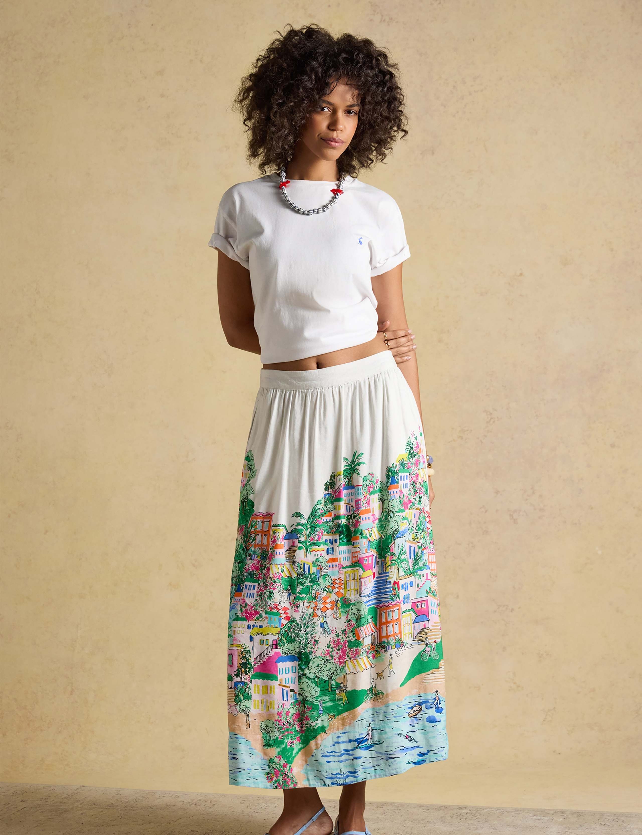Pure Cotton Fiesta Scene Printed Midi Skirt 3 of 8