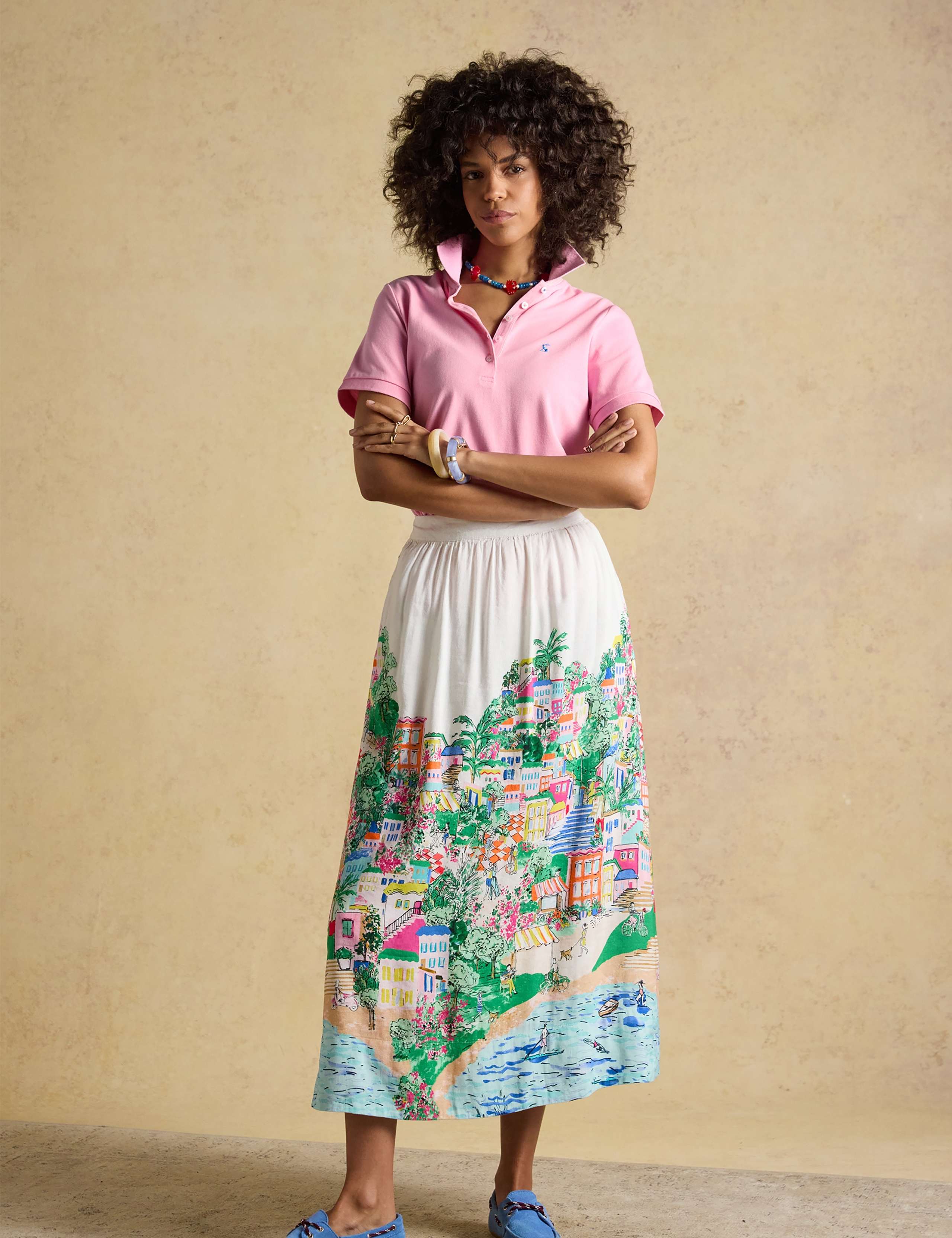 Pure Cotton Fiesta Scene Printed Midi Skirt 4 of 8