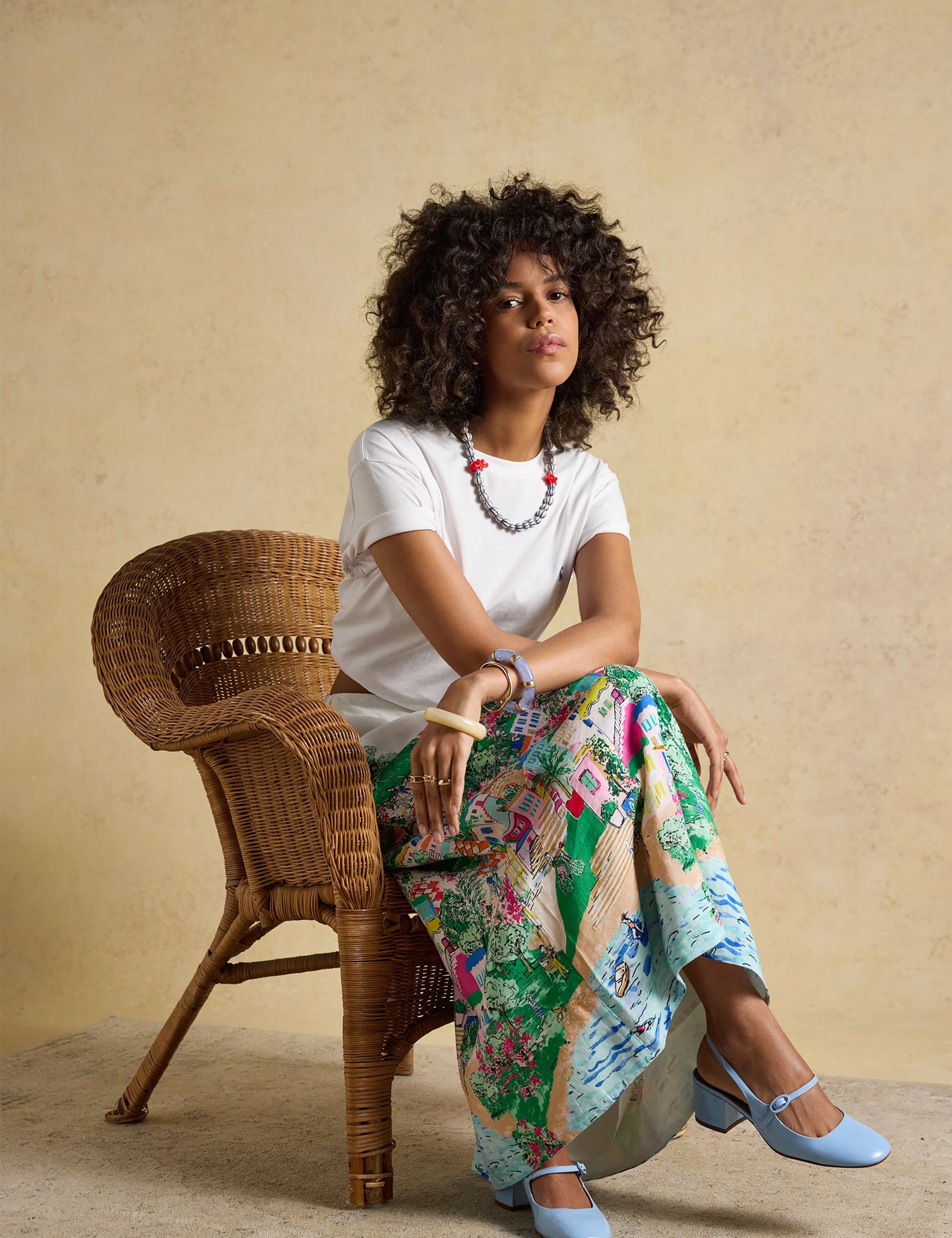 Pure Cotton Fiesta Scene Printed Midi Skirt 5 of 8