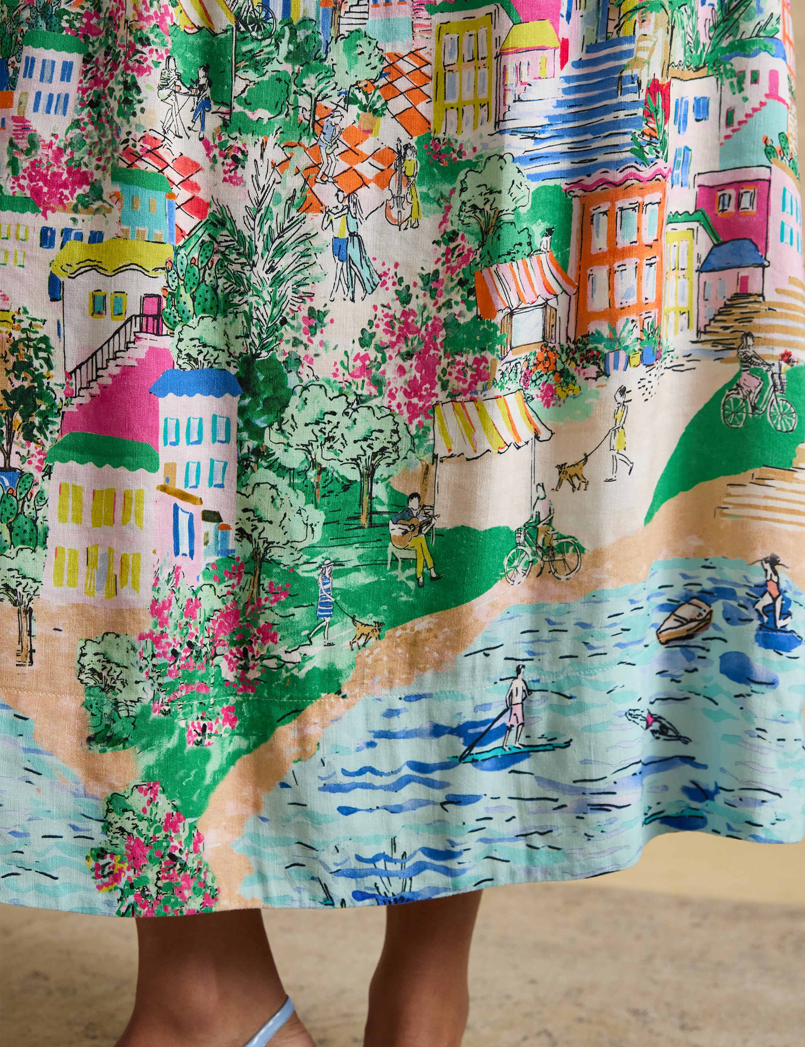 Pure Cotton Fiesta Scene Printed Midi Skirt 8 of 8
