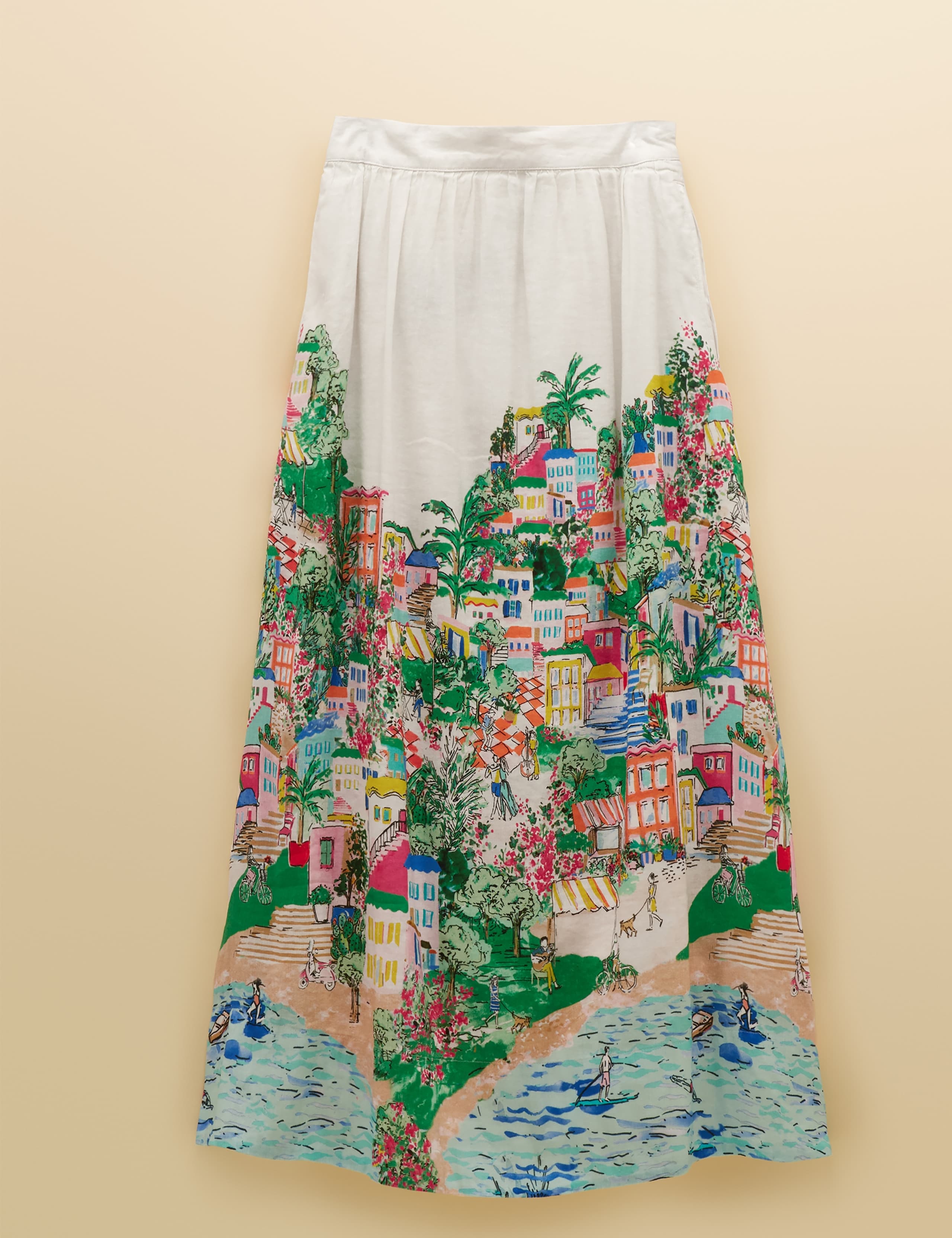 Pure Cotton Fiesta Scene Printed Midi Skirt 2 of 8