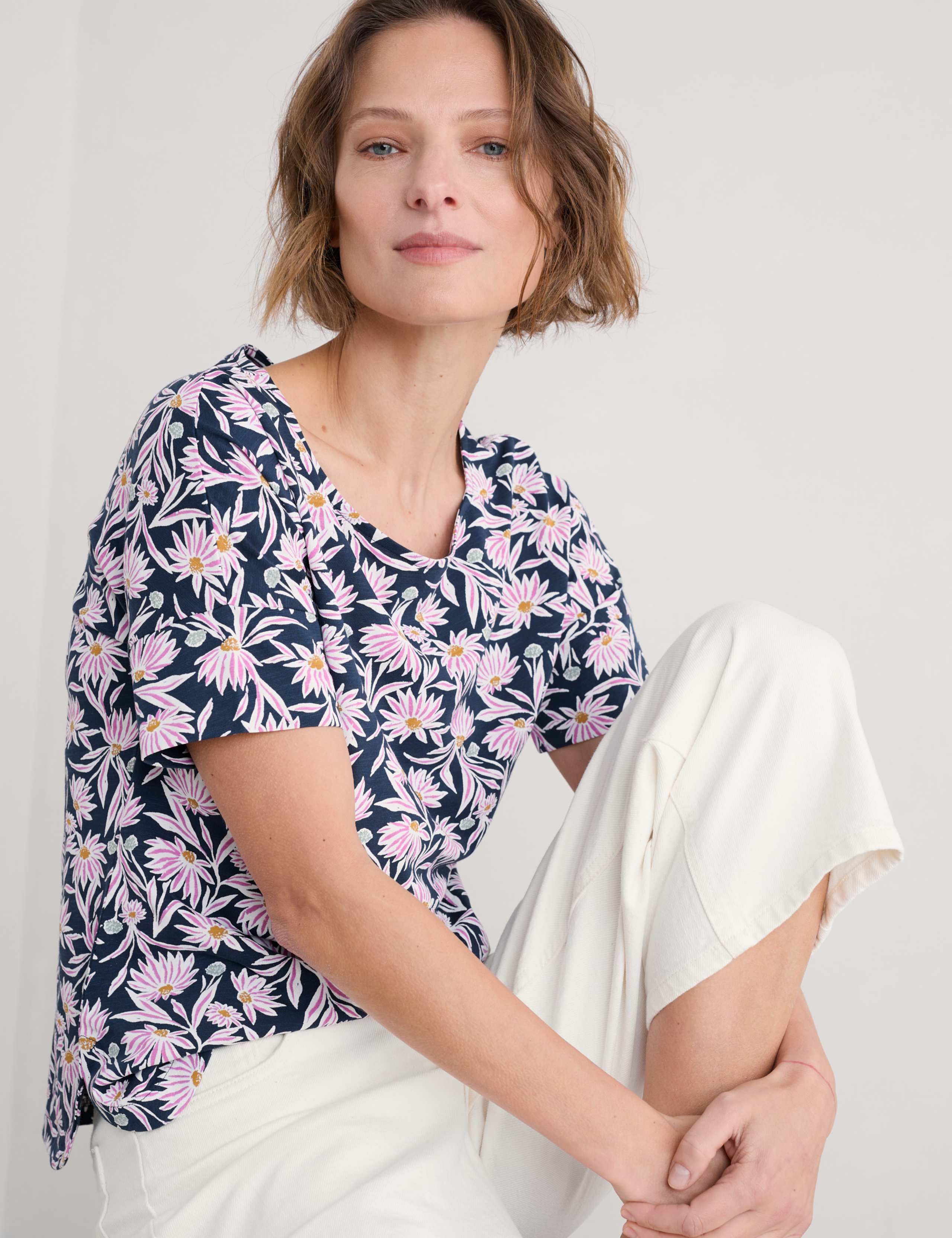 Pure Cotton Floral T-Shirt 3 of 4