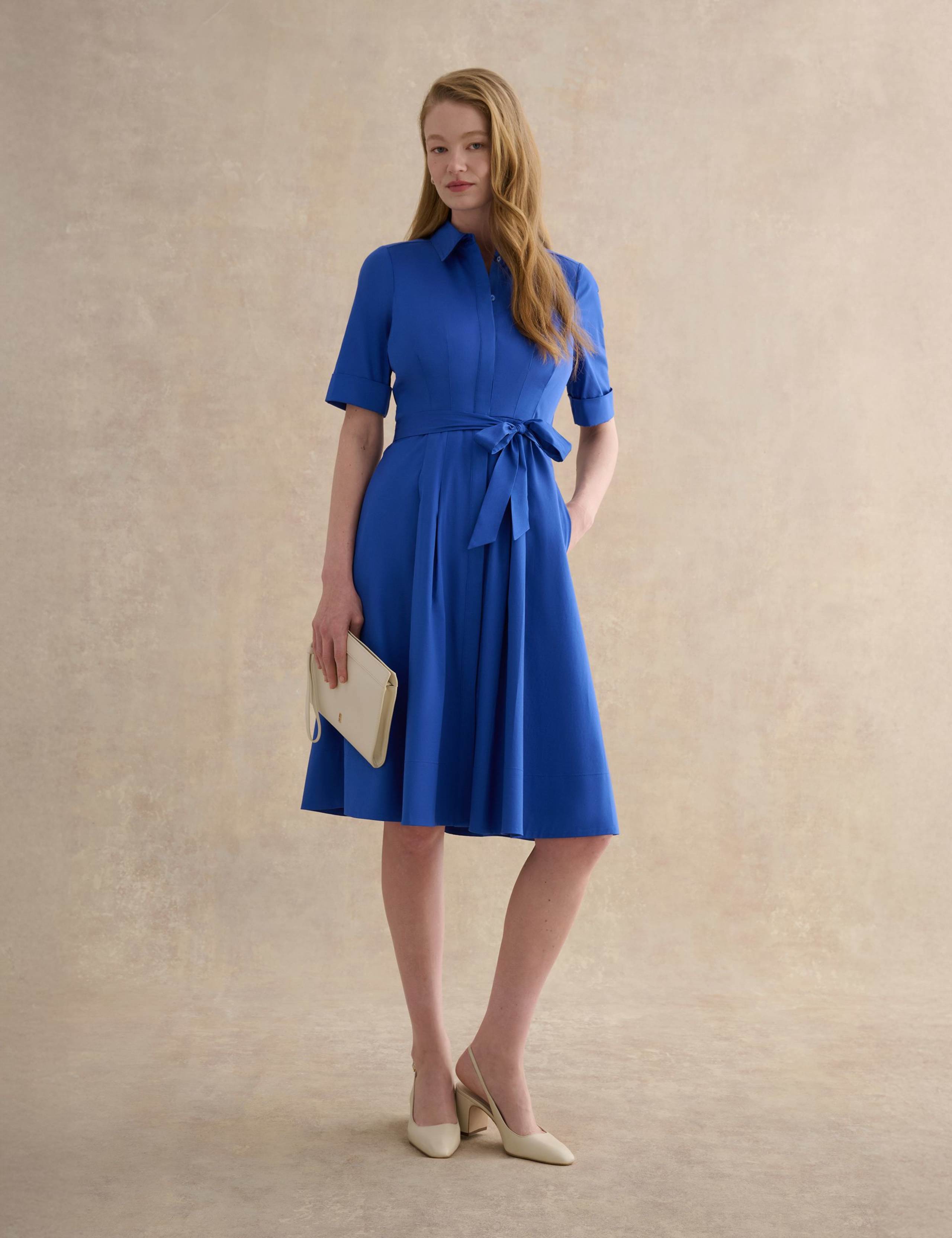 Cotton Rich Knee Length Skater Dress 1 of 5