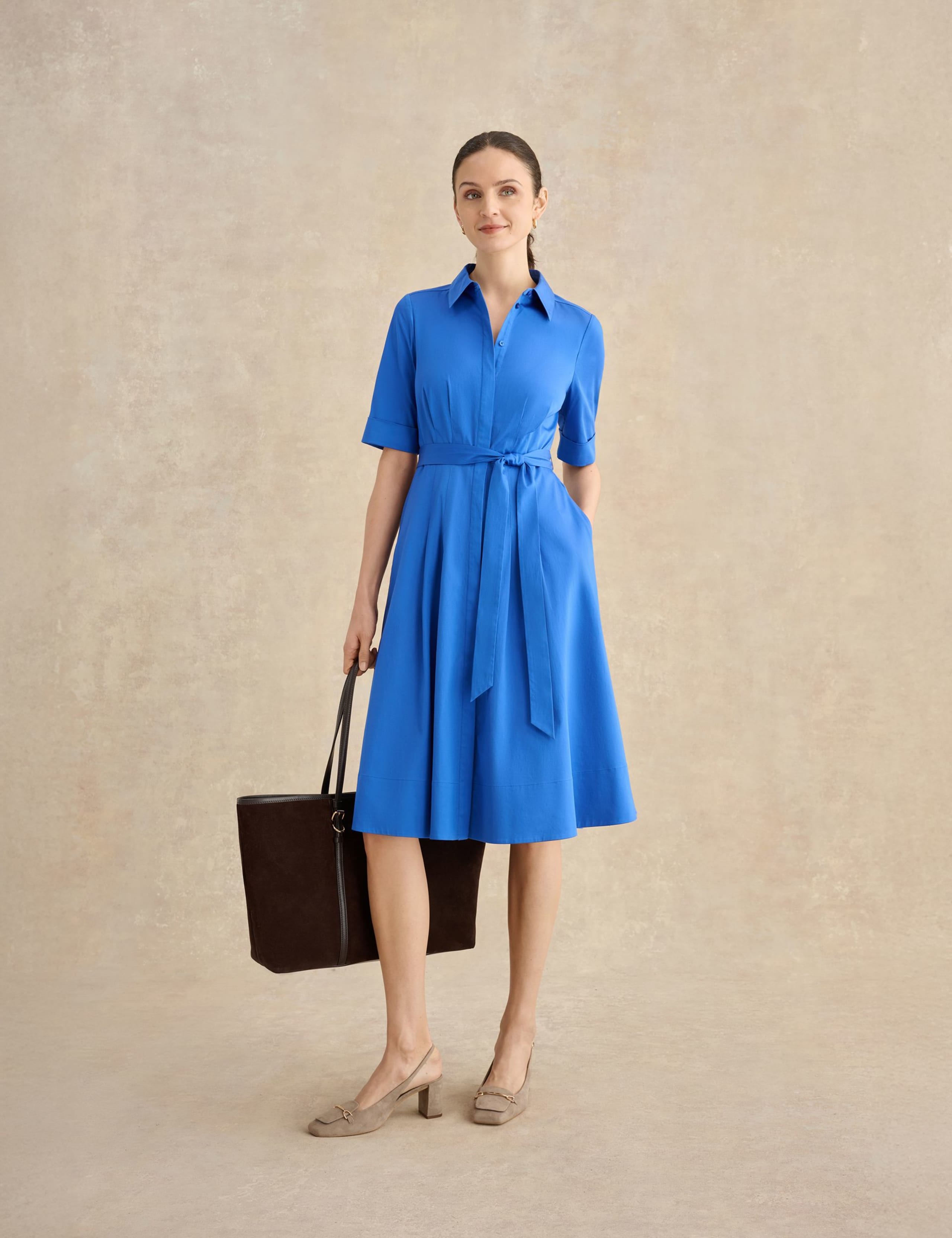 Cotton Rich Knee Length Skater Dress 3 of 5