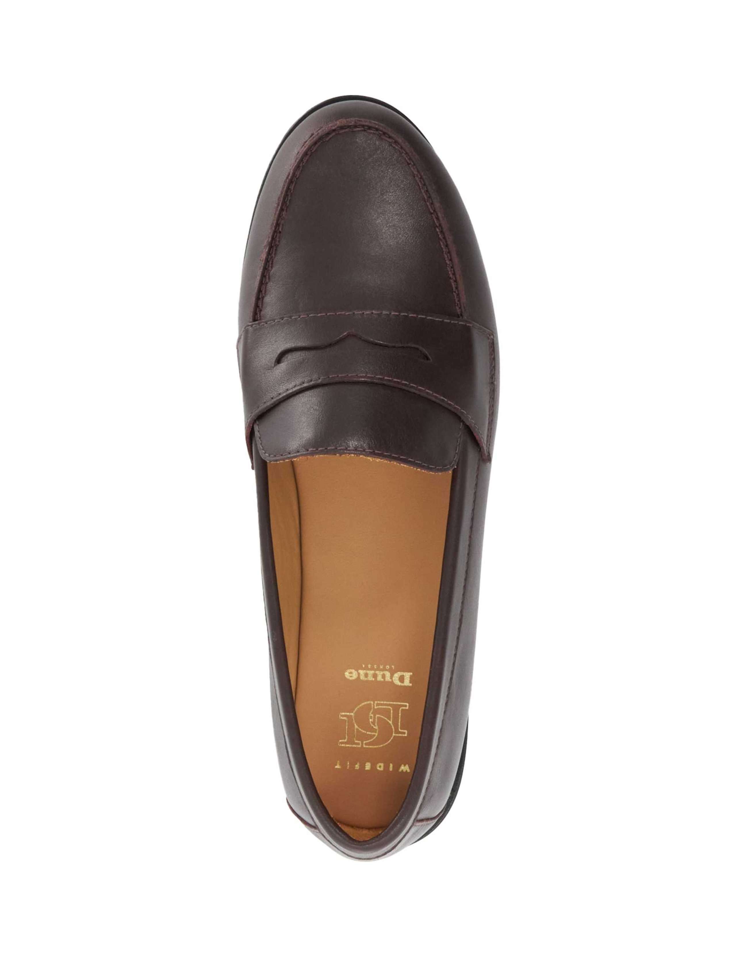 Wide Fit Leather Block Heel Penny Loafers 3 of 5