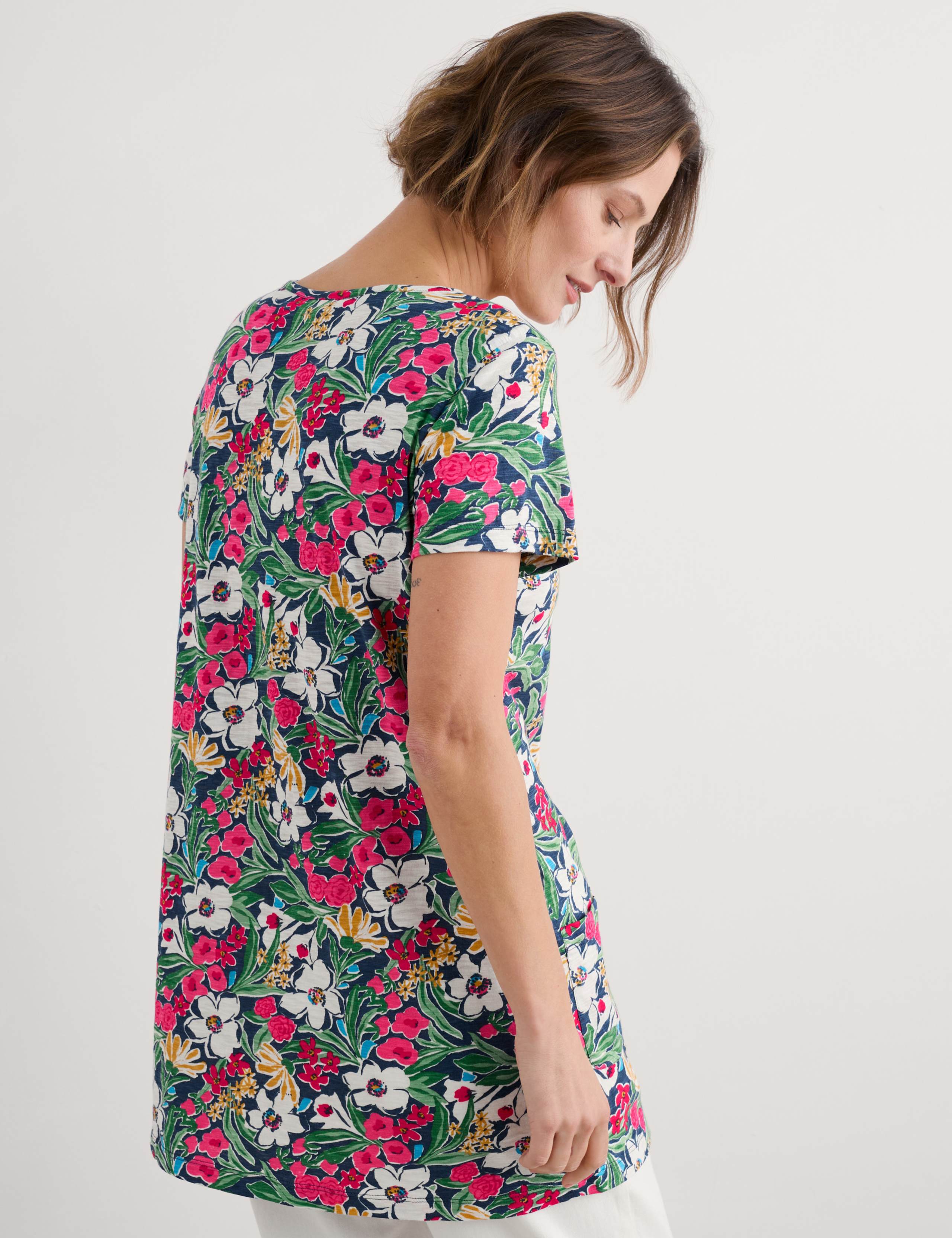 Pure Cotton Floral Tunic 3 of 4