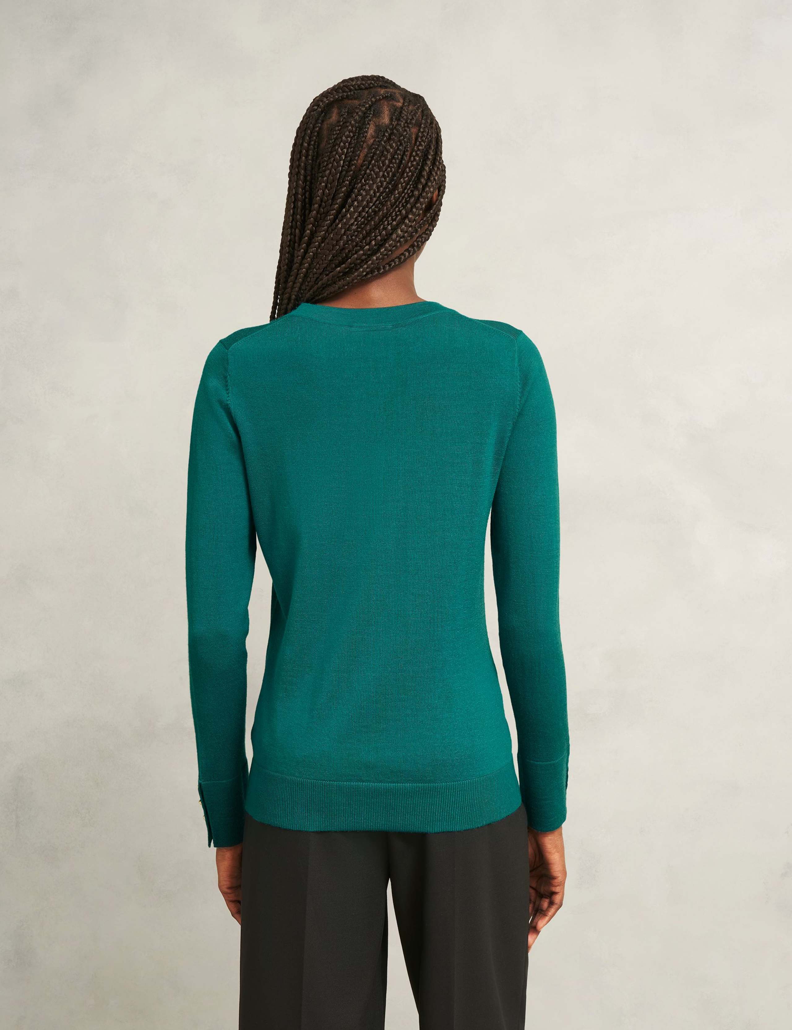 Pure Merino Wool Button Detail Jumper 3 of 5